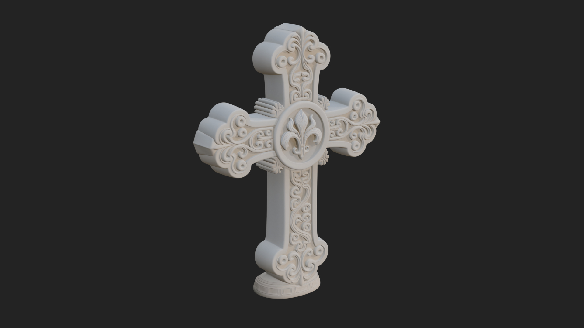 Carved Relief Wall Cross Design 282 3D Print Model 3D Model