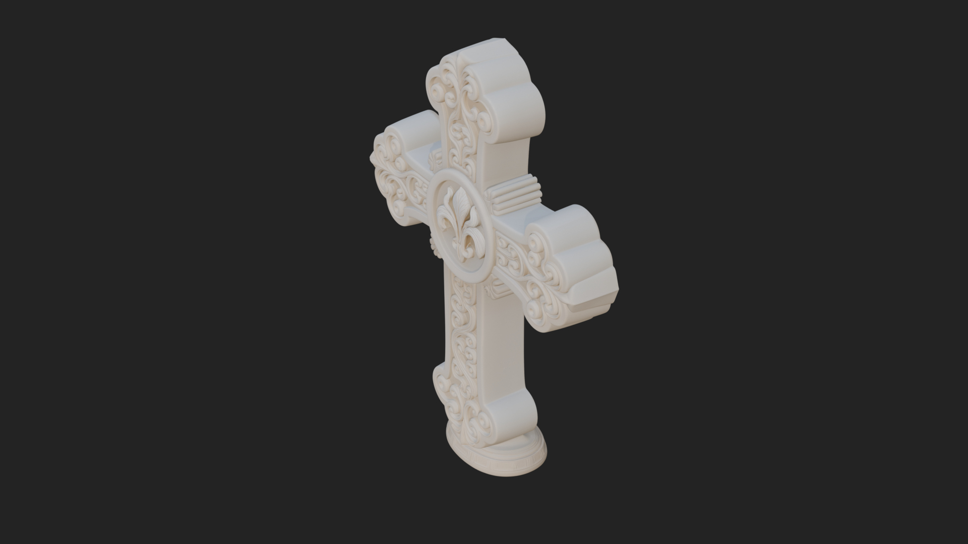Carved Relief Wall Cross Design 282 3D Print Model 3D Model