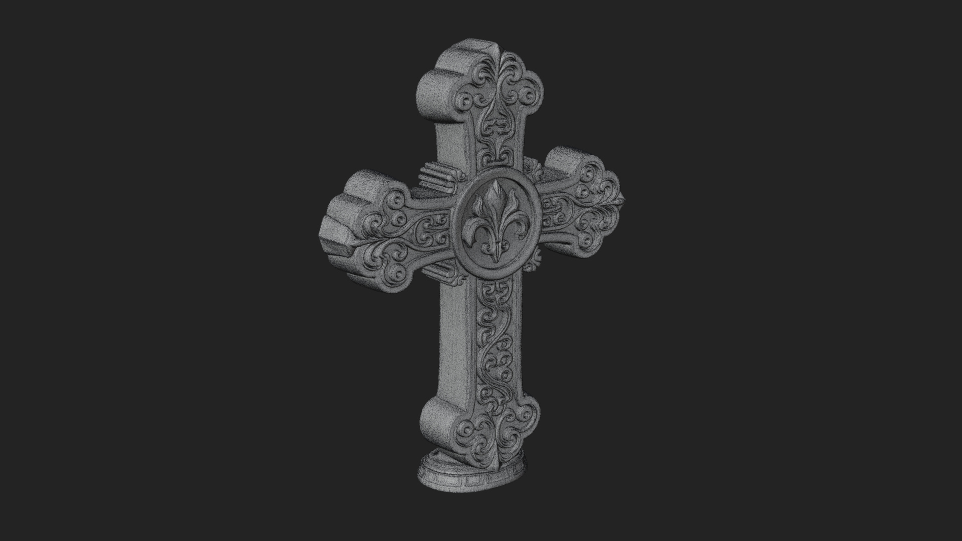 Carved Relief Wall Cross Design 282 3D Print Model 3D Model