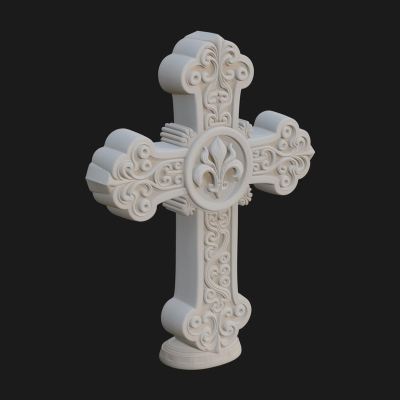 Carved Relief Wall Cross Design 282 3D Print Model