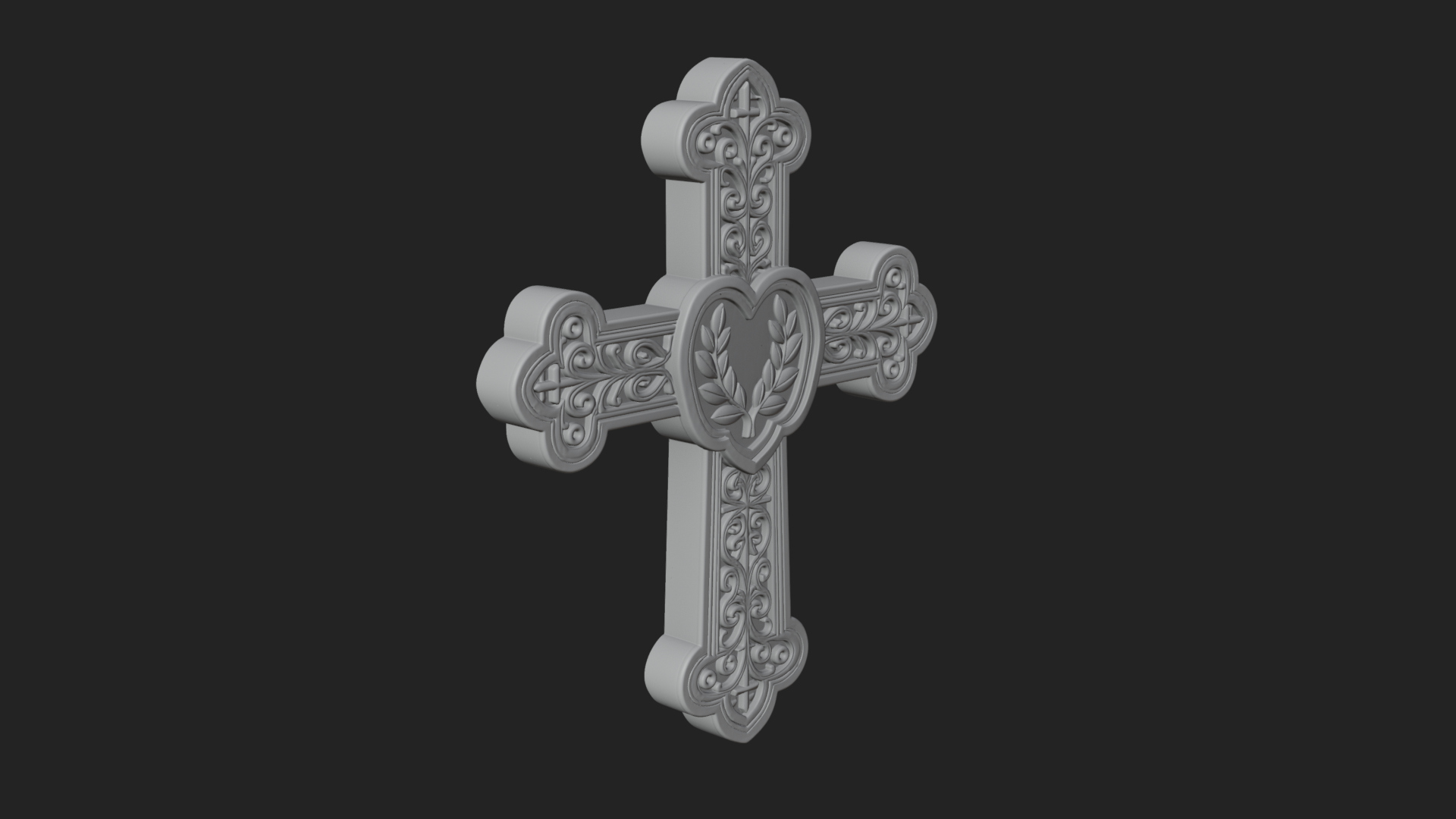 Carved Relief Wall Cross Design 283 3D Print Model 3D Model