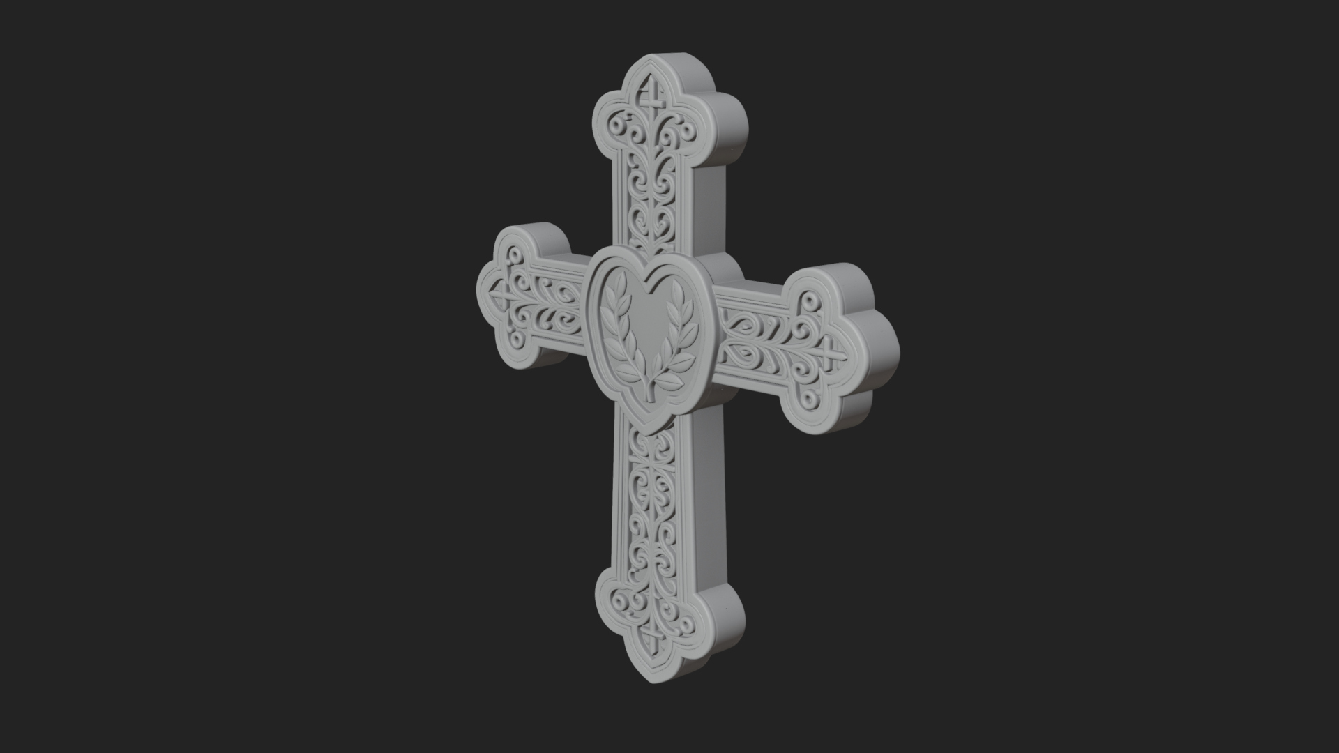 Carved Relief Wall Cross Design 283 3D Print Model 3D Model