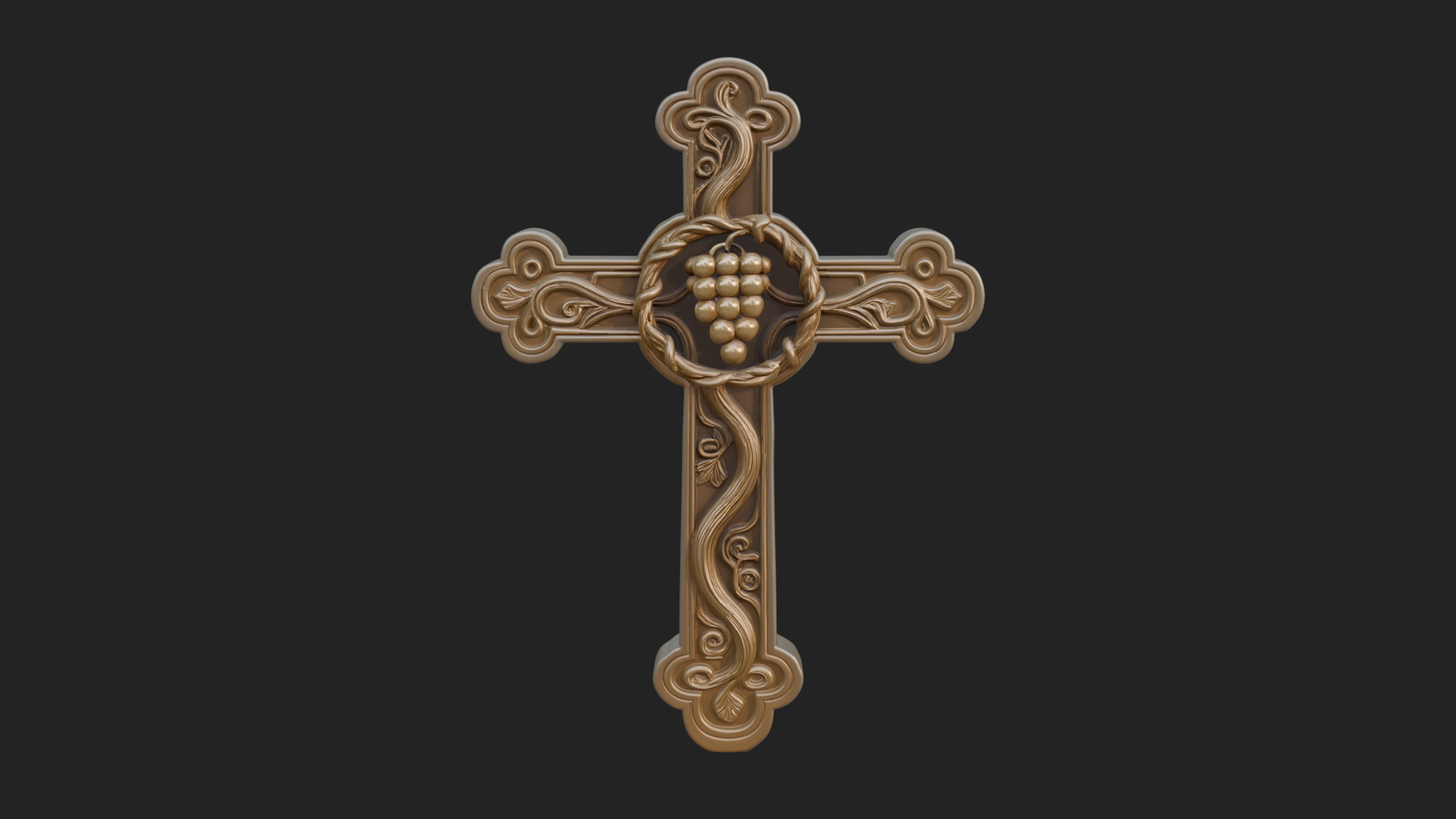 Carved Relief Wall Cross Design 285 3D Print Model 3D Model