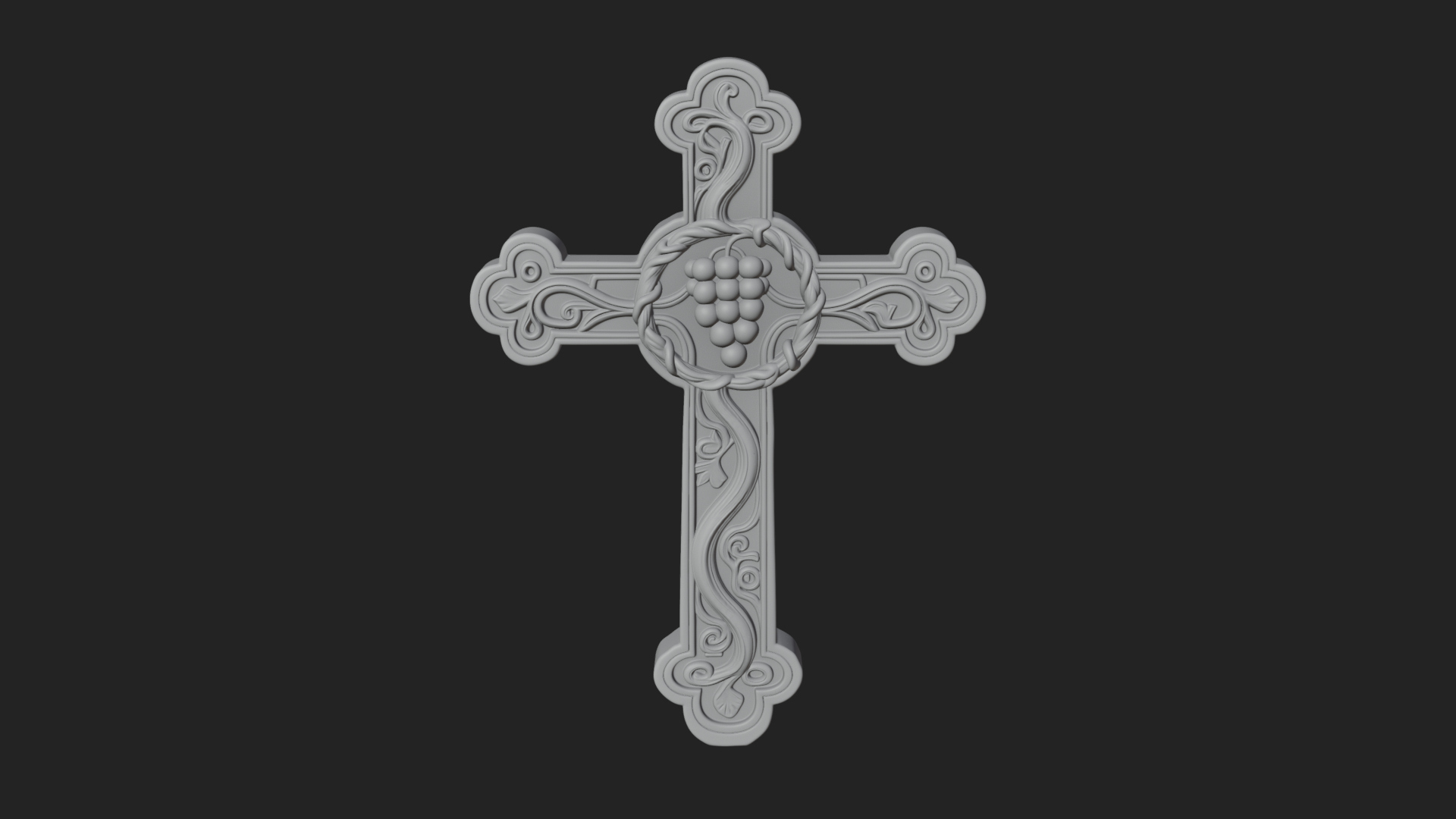 Carved Relief Wall Cross Design 285 3D Print Model 3D Model