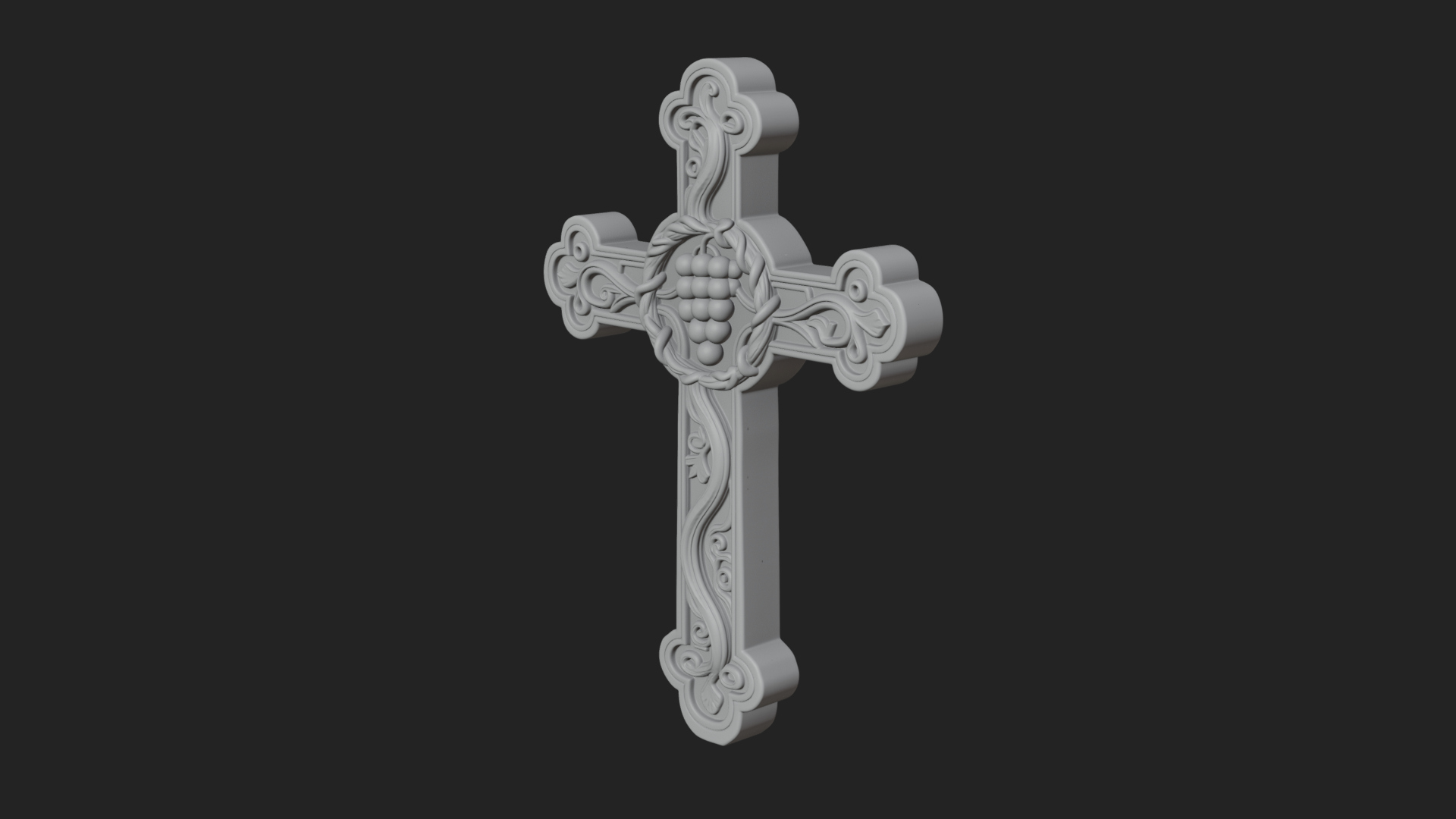 Carved Relief Wall Cross Design 285 3D Print Model 3D Model