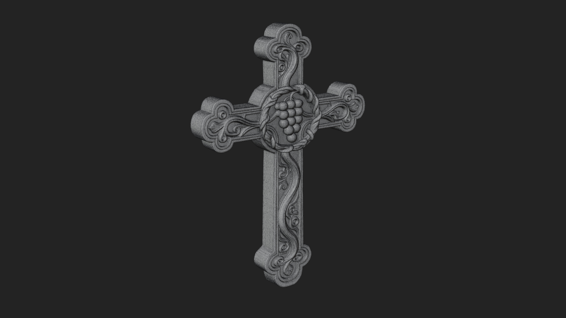 Carved Relief Wall Cross Design 285 3D Print Model 3D Model