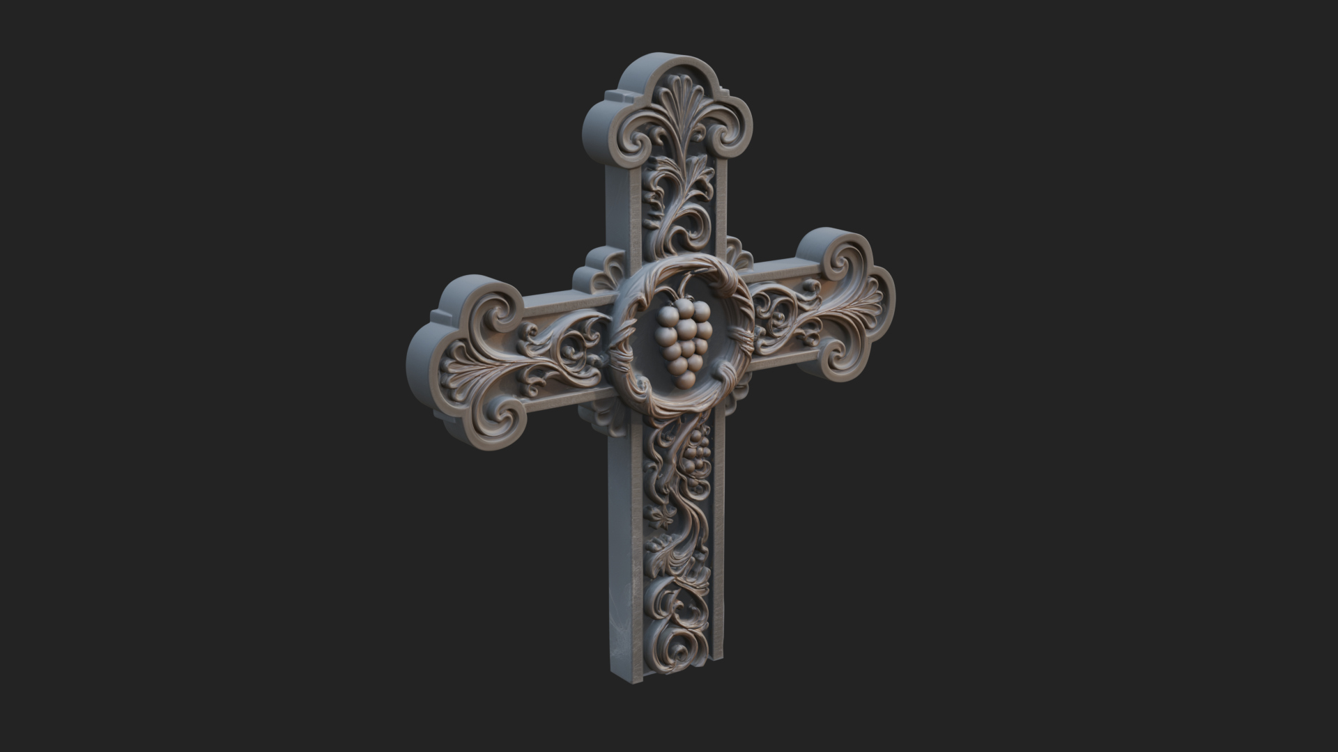 Carved Relief Wall Cross Design 286 3D Print Model 3D Model