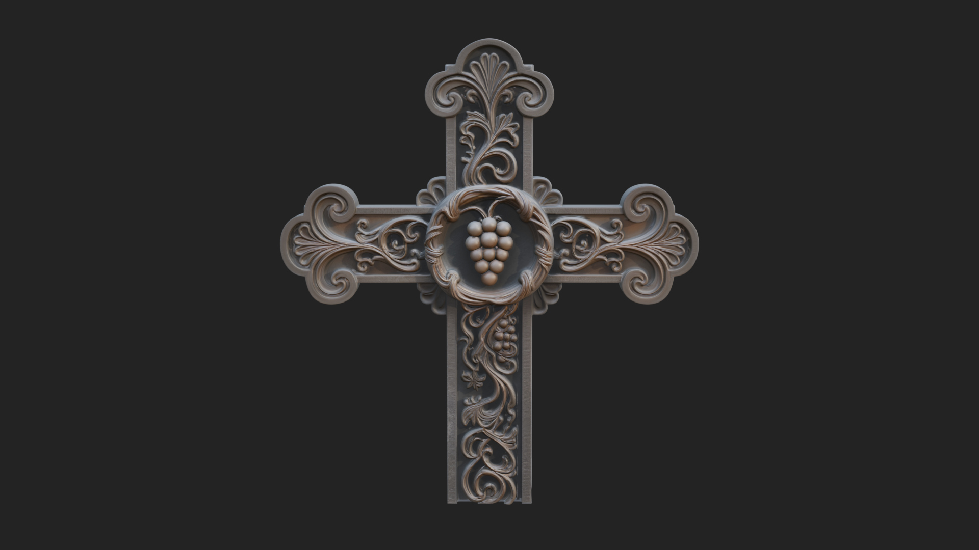 Carved Relief Wall Cross Design 286 3D Print Model 3D Model