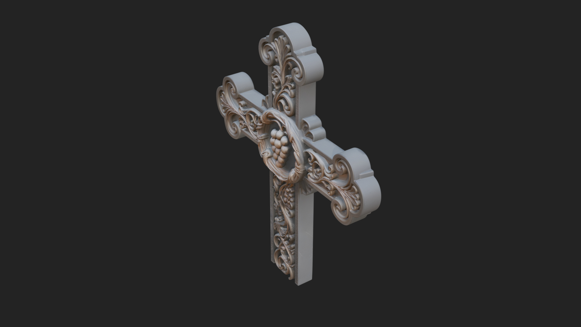 Carved Relief Wall Cross Design 286 3D Print Model 3D Model