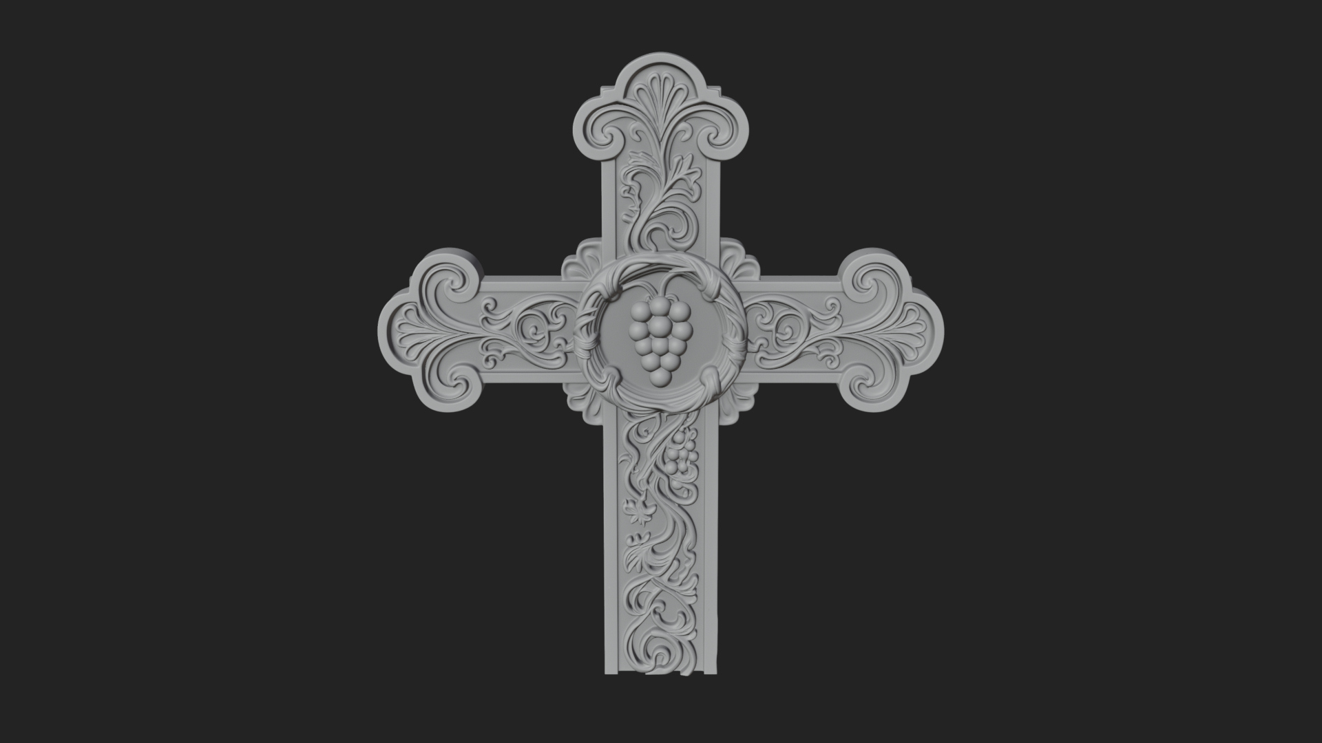 Carved Relief Wall Cross Design 286 3D Print Model 3D Model