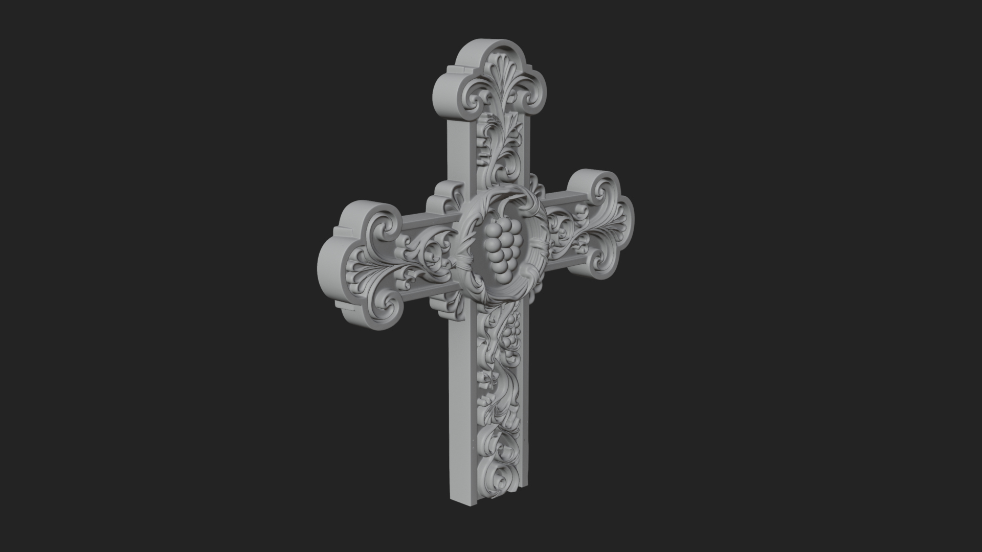 Carved Relief Wall Cross Design 286 3D Print Model 3D Model