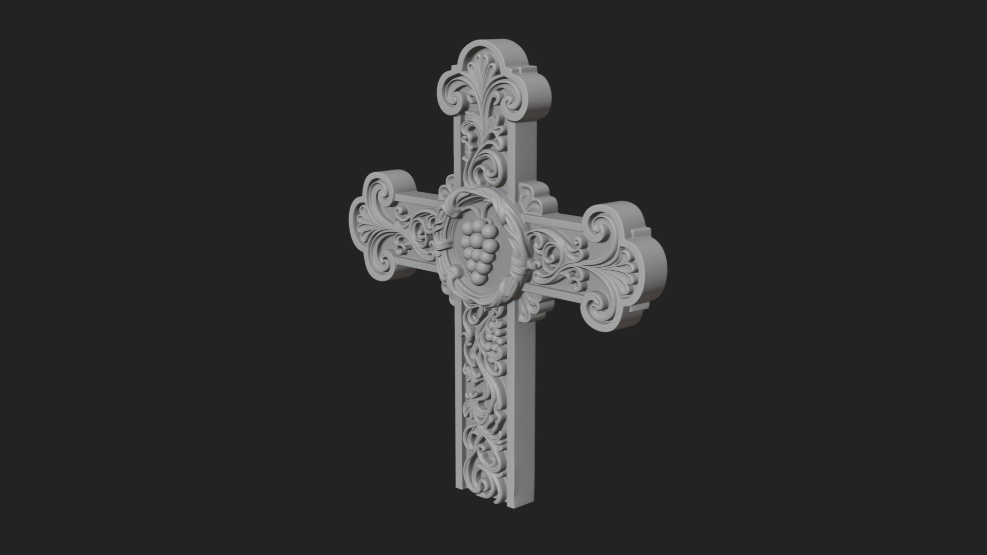 Carved Relief Wall Cross Design 286 3D Print Model 3D Model