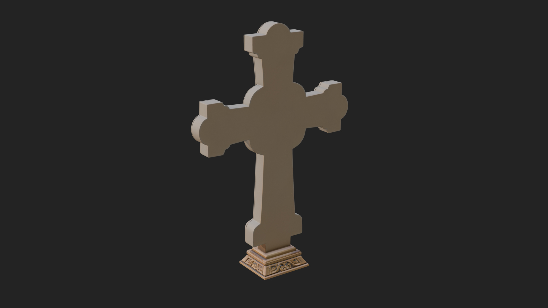 Carved Relief Wall Cross Design 287 3D Print Model 3D Model