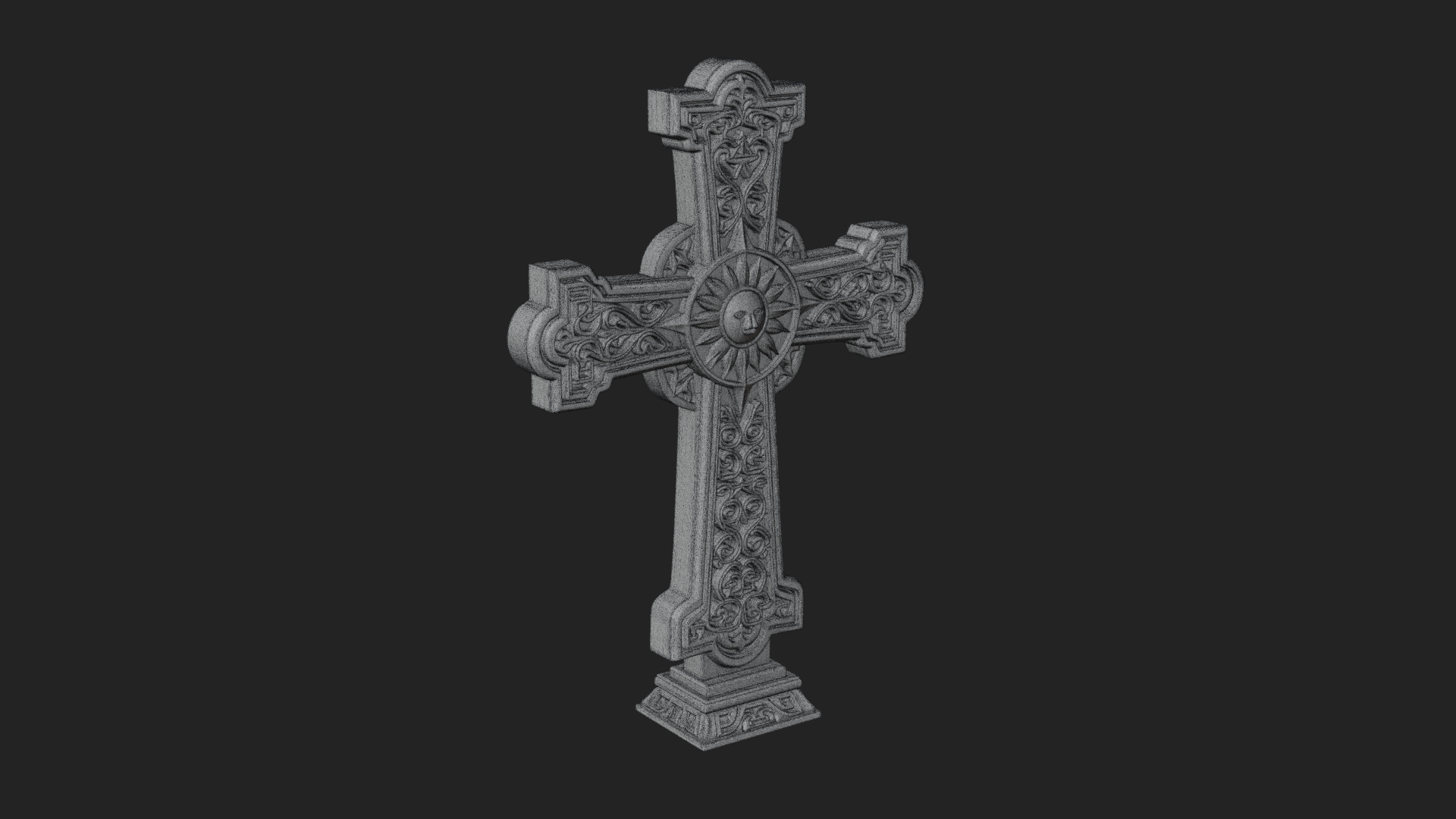 Carved Relief Wall Cross Design 287 3D Print Model 3D Model