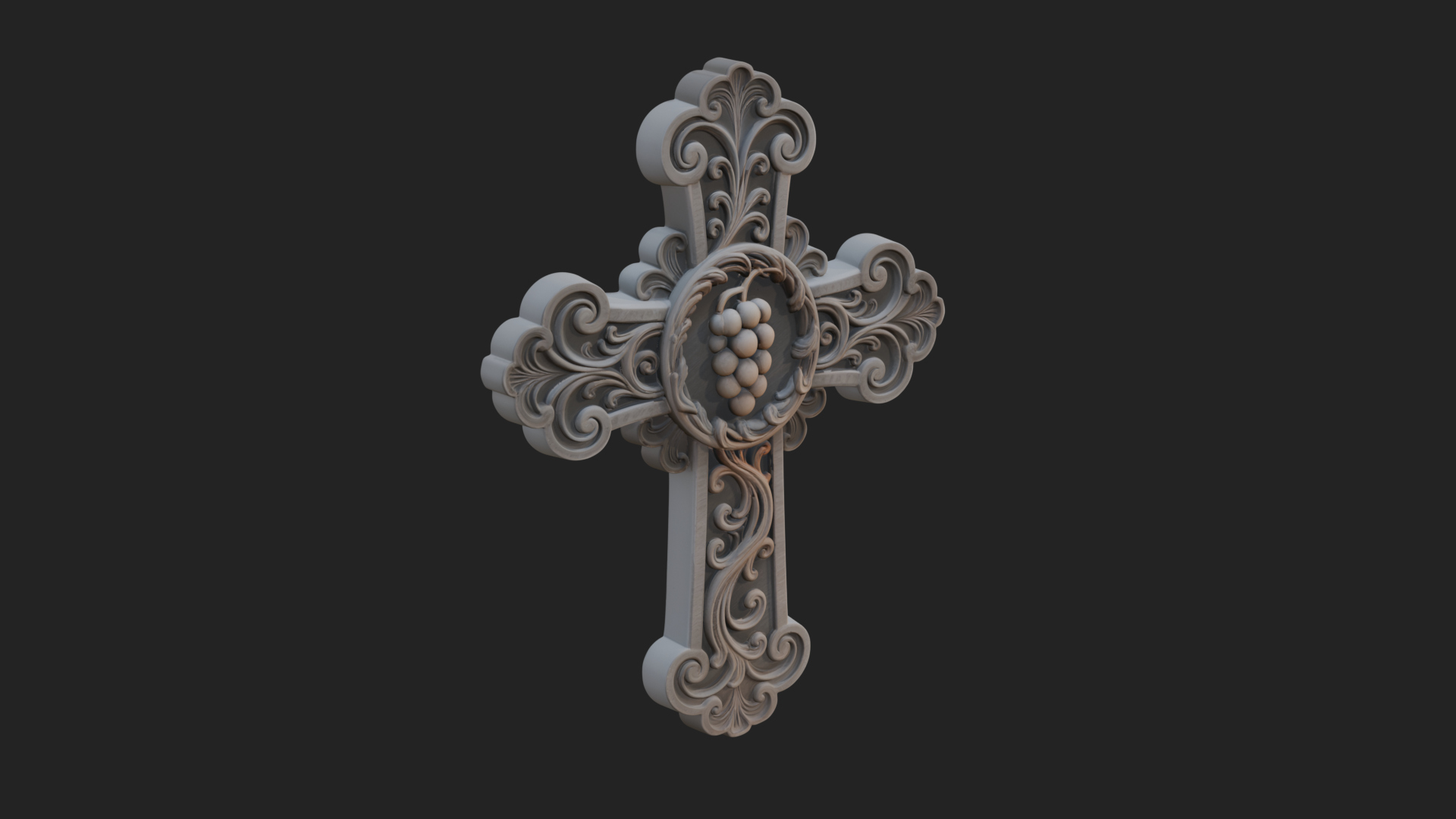 Carved Relief Wall Cross Design 288 3D Print Model 3D Model