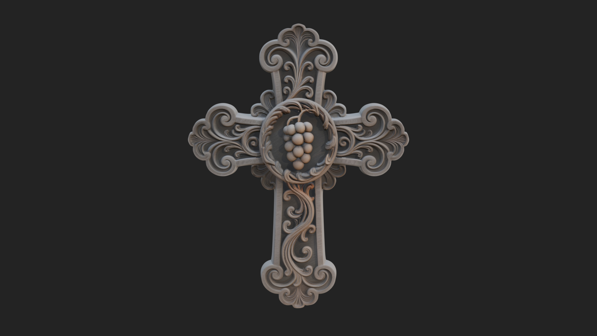 Carved Relief Wall Cross Design 288 3D Print Model 3D Model