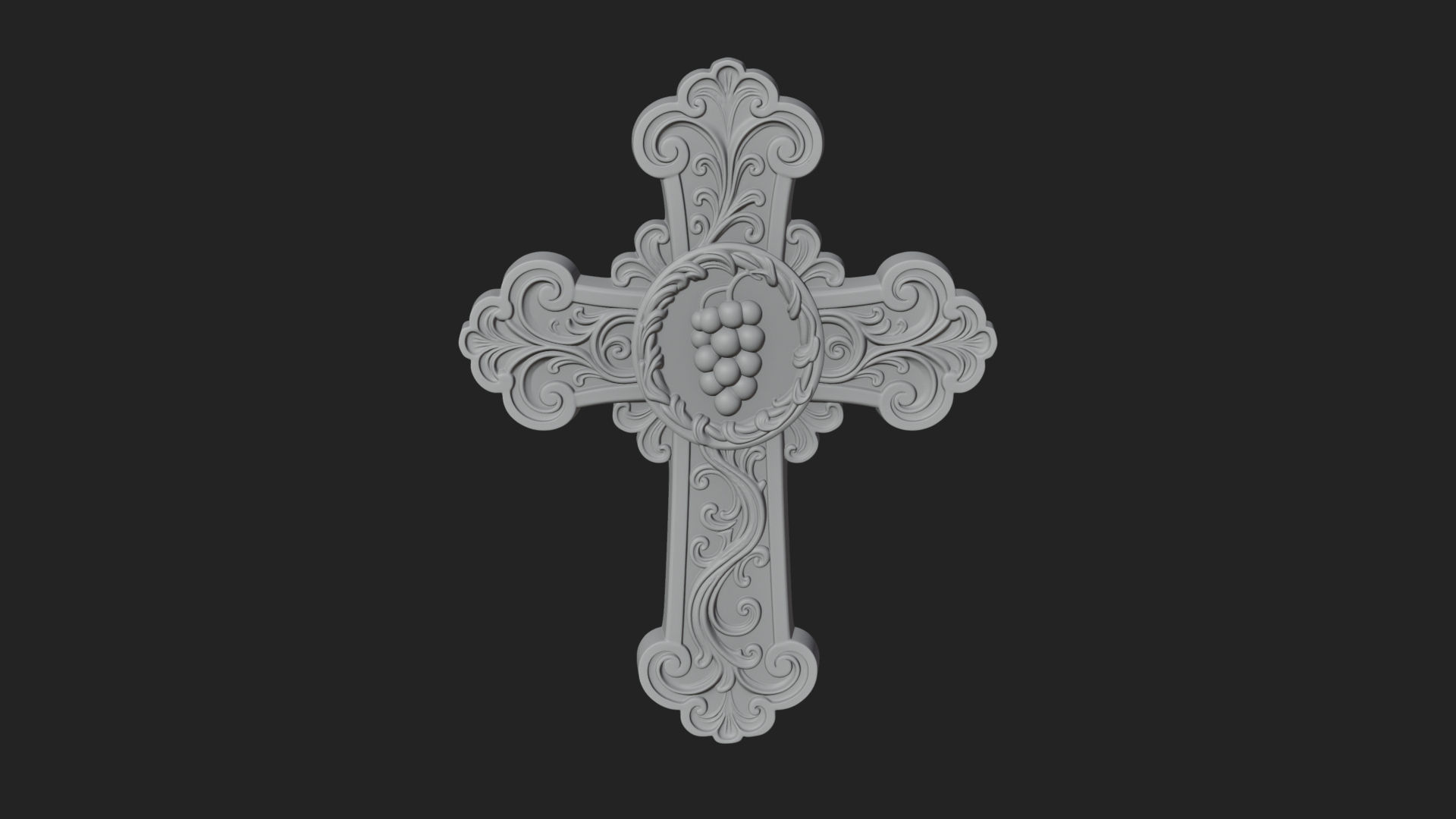 Carved Relief Wall Cross Design 288 3D Print Model 3D Model