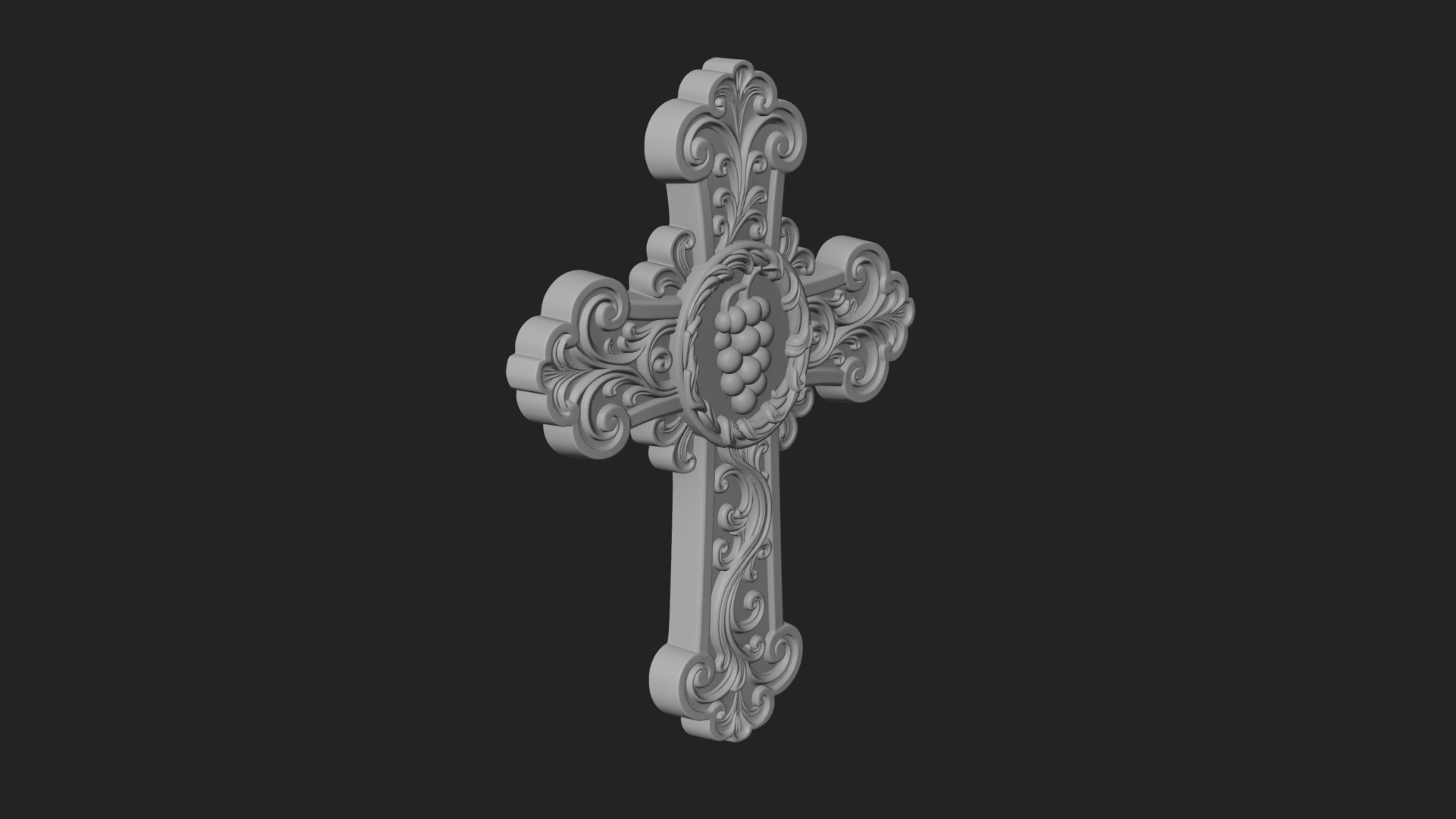 Carved Relief Wall Cross Design 288 3D Print Model 3D Model