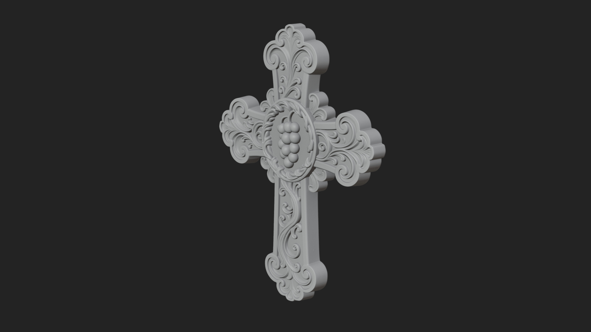 Carved Relief Wall Cross Design 288 3D Print Model 3D Model