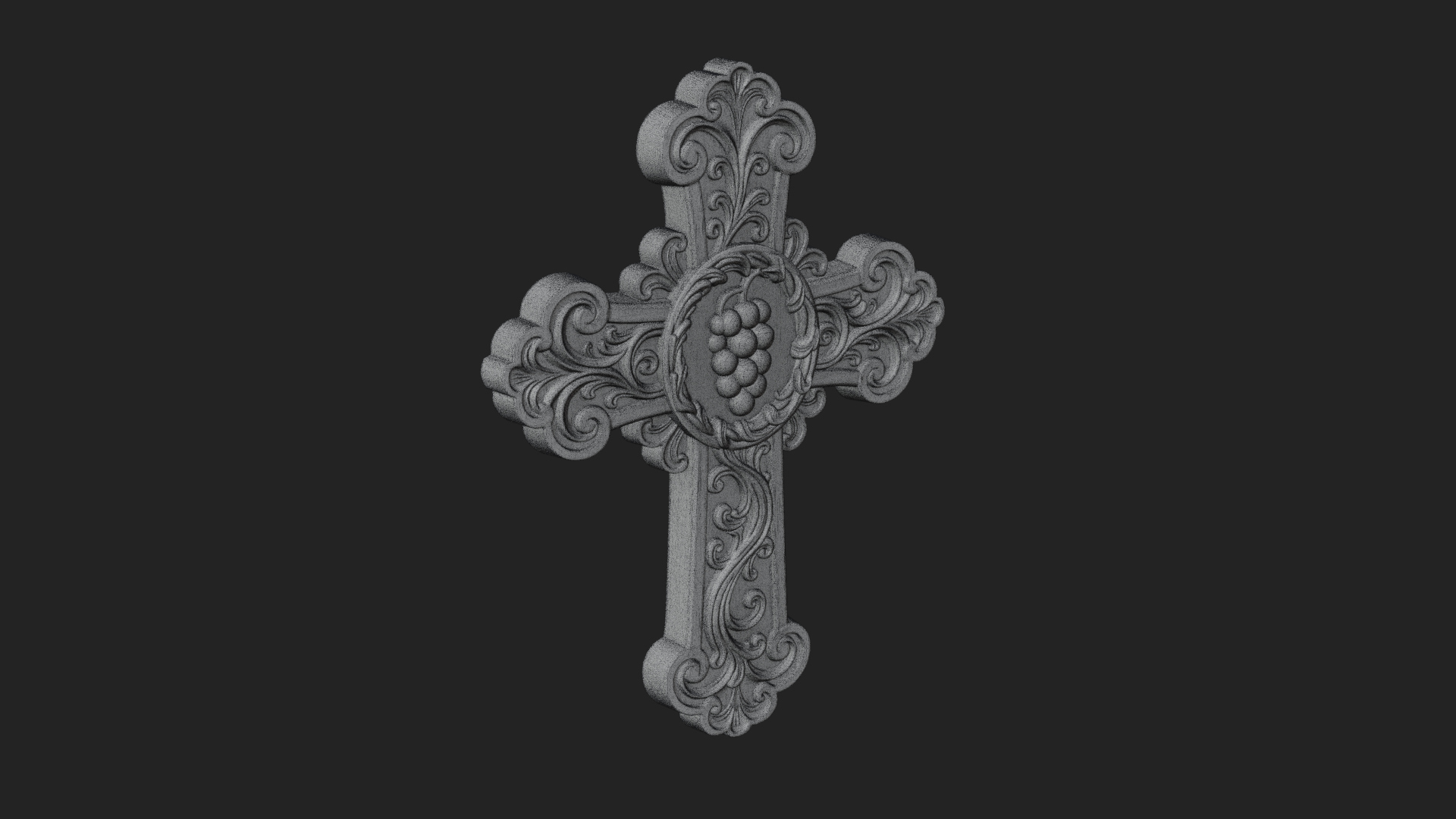 Carved Relief Wall Cross Design 288 3D Print Model 3D Model