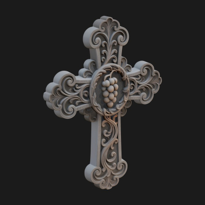 Carved Relief Wall Cross Design 288 3D Print Model