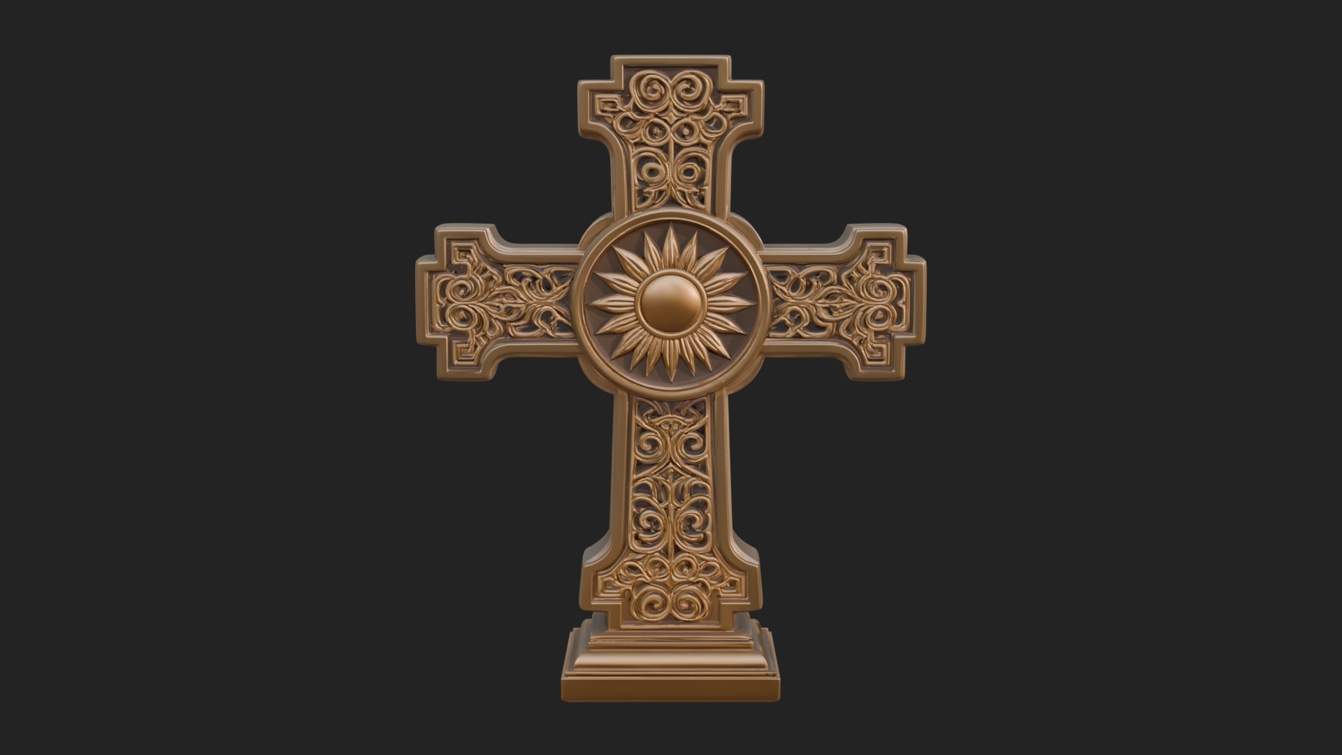 Carved Relief Wall Cross Design 289 3D Print Model 3D Model