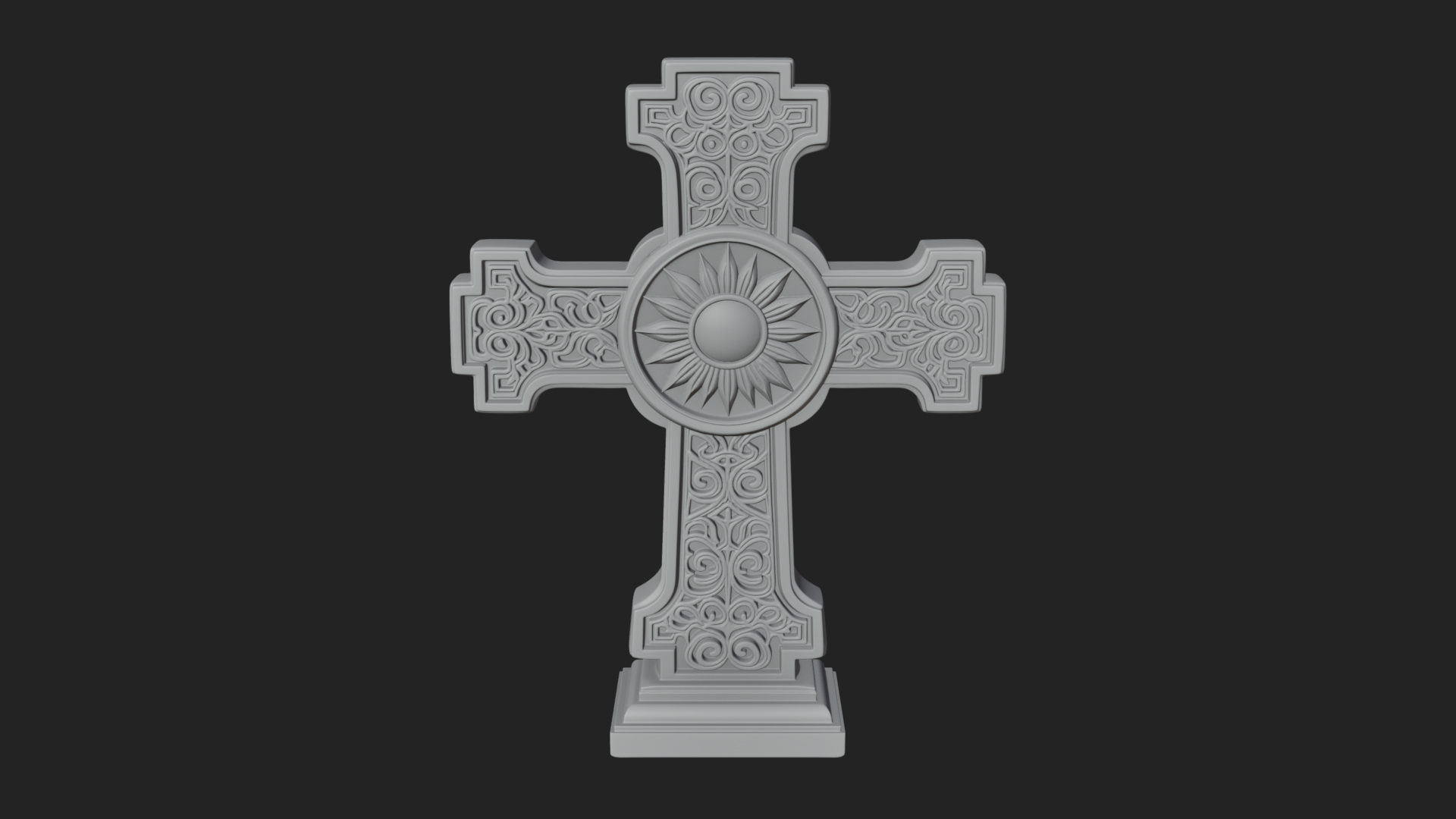 Carved Relief Wall Cross Design 289 3D Print Model 3D Model
