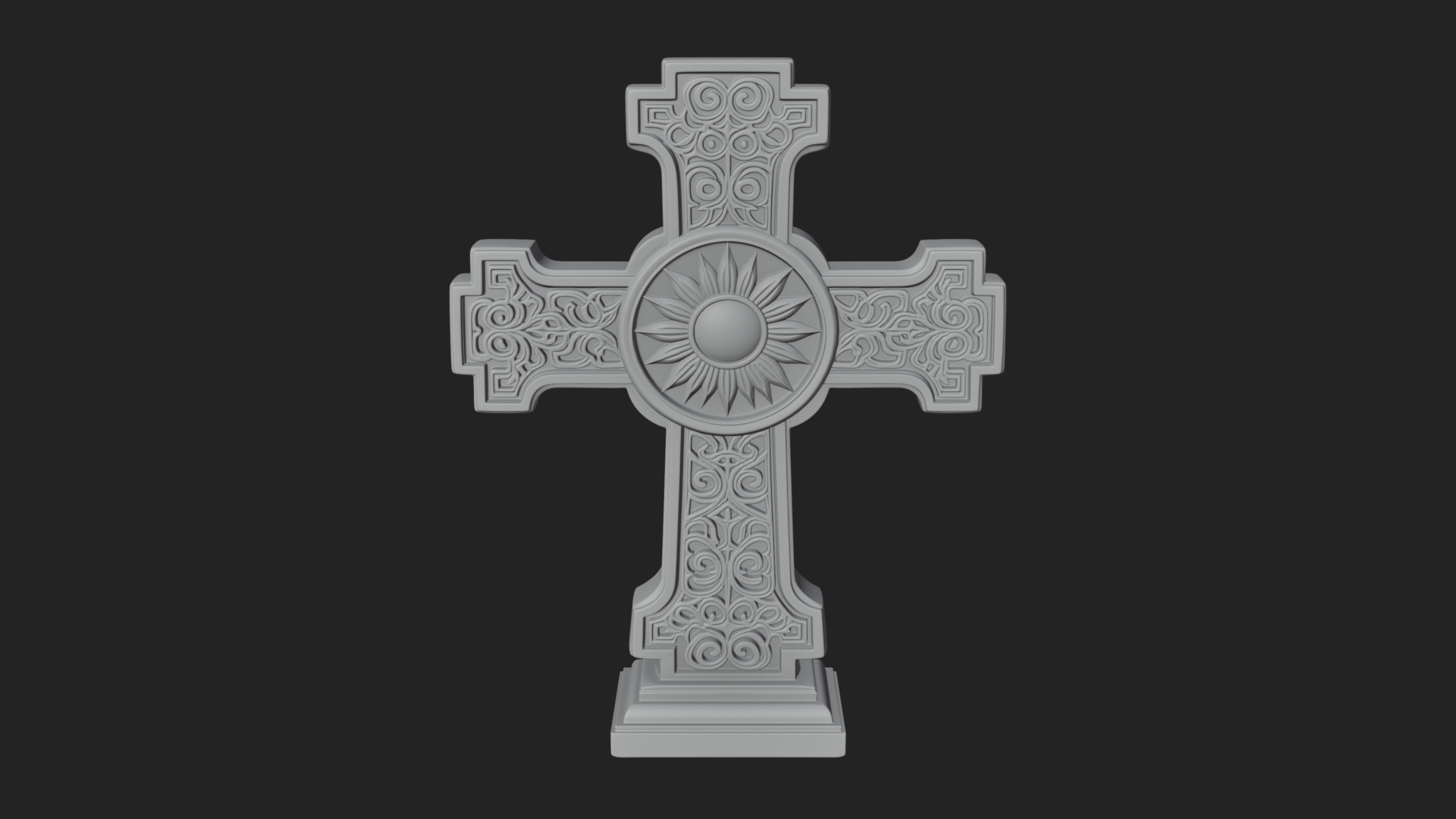 Carved Relief Wall Cross Design 289 3D Print Model 3D Model