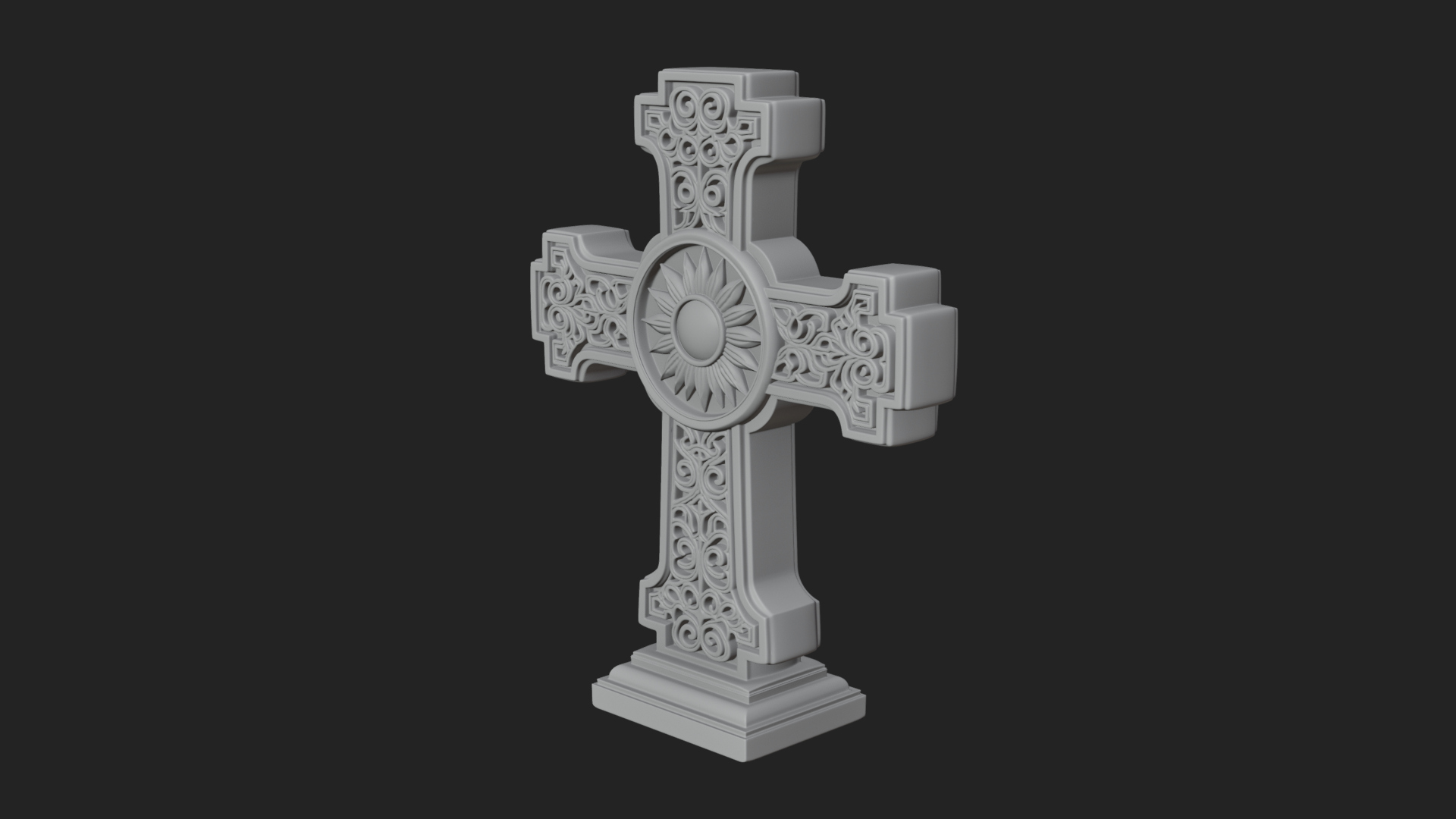 Carved Relief Wall Cross Design 289 3D Print Model 3D Model