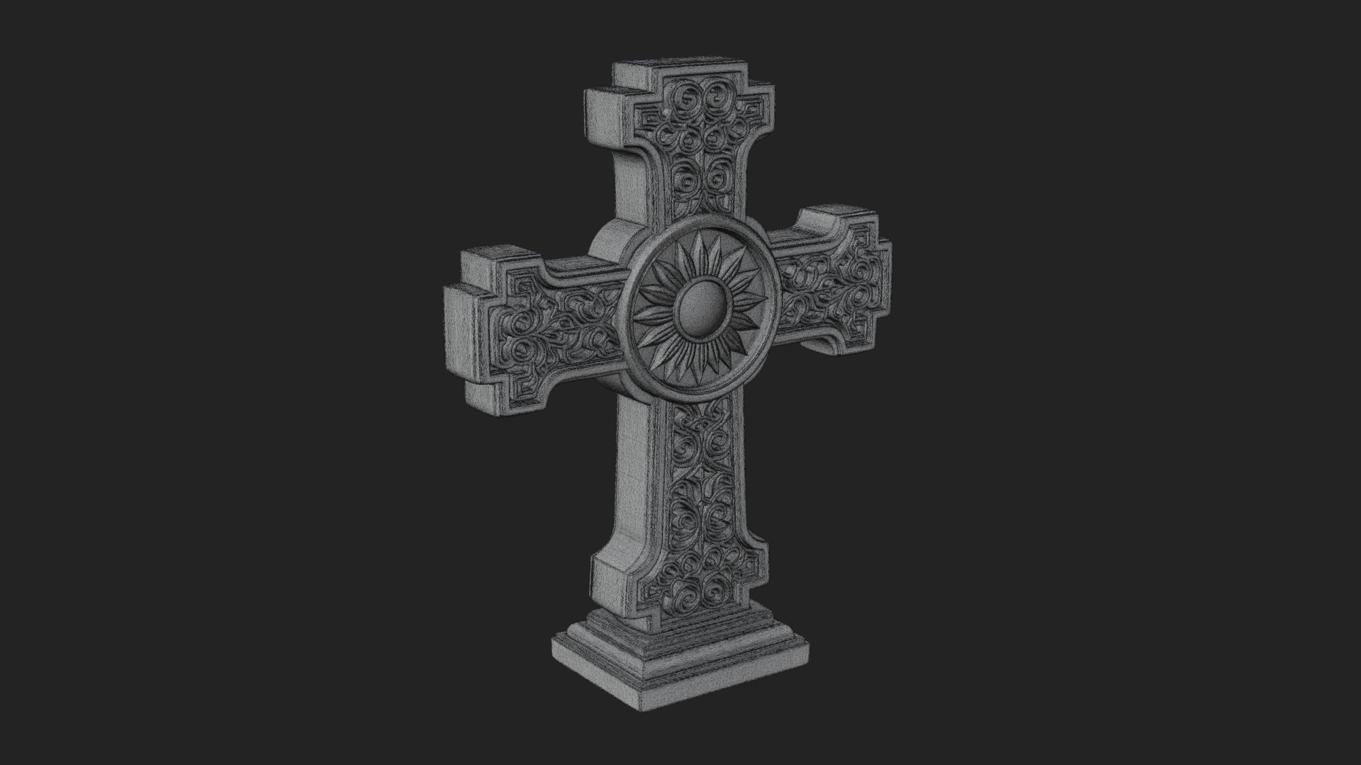 Carved Relief Wall Cross Design 289 3D Print Model 3D Model