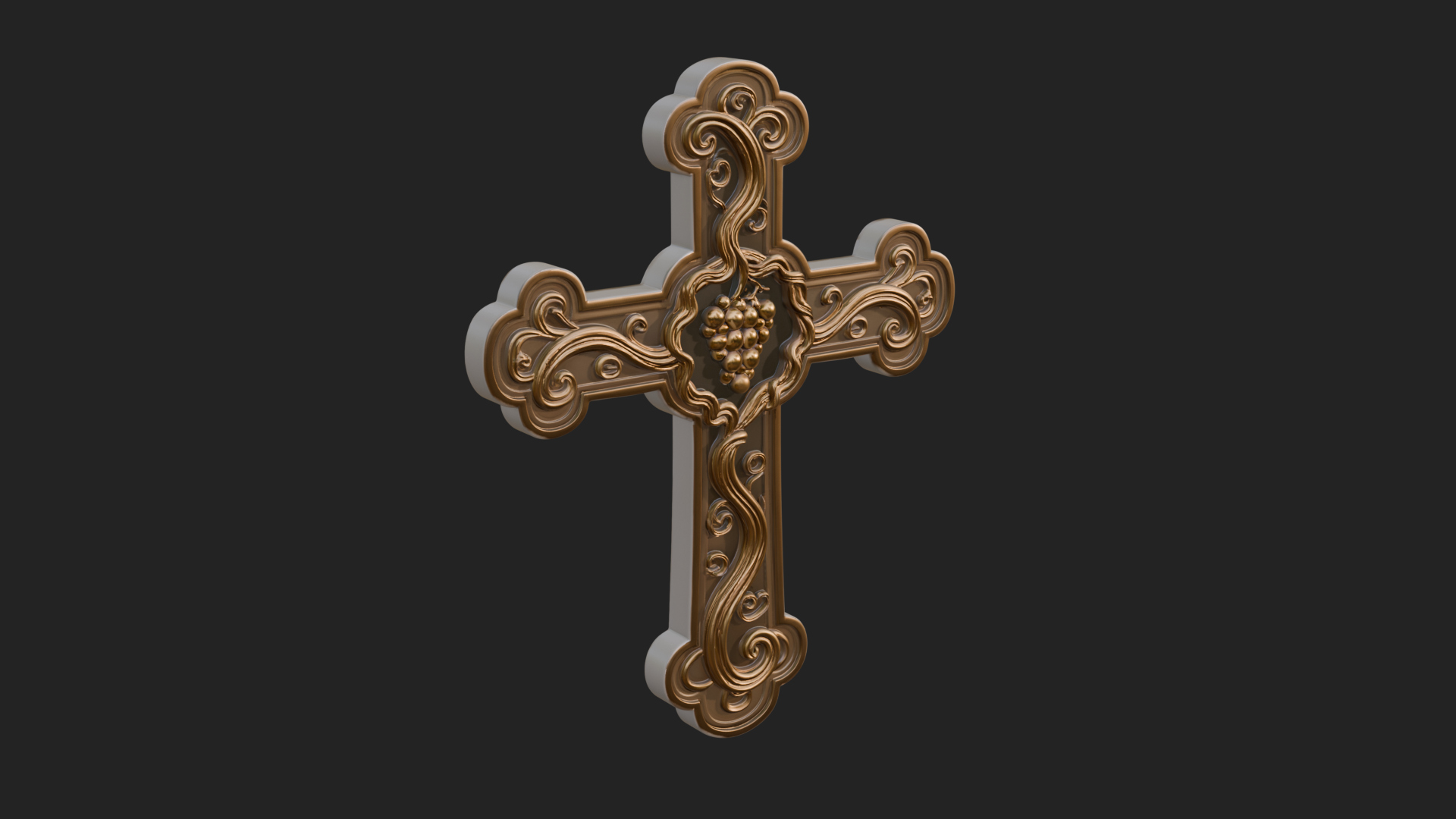 Carved Relief Wall Cross Design 290 3D Print Model 3D Model