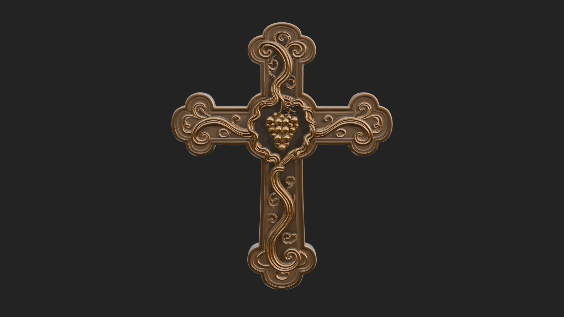Carved Relief Wall Cross Design 290 3D Print Model 3D Model