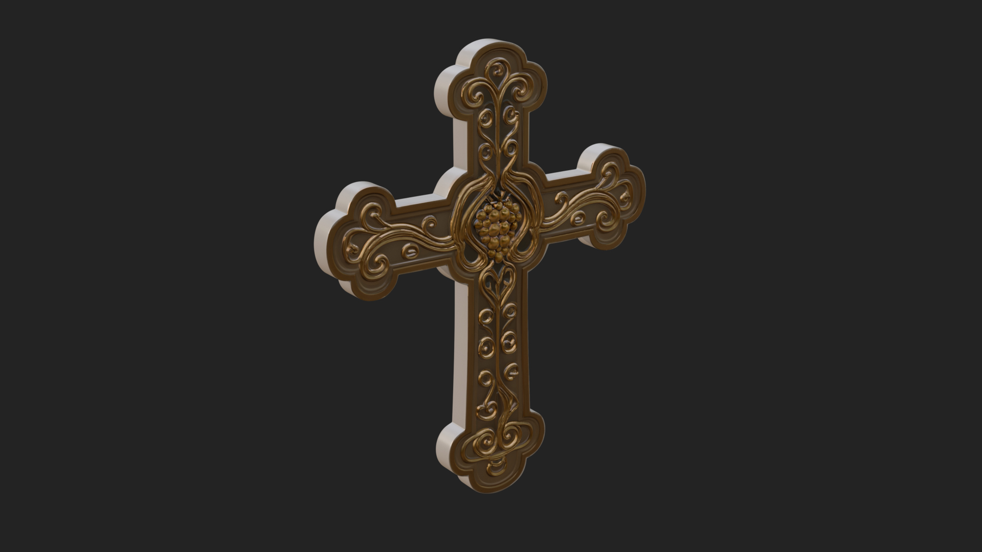 Carved Relief Wall Cross Design 290 3D Print Model 3D Model