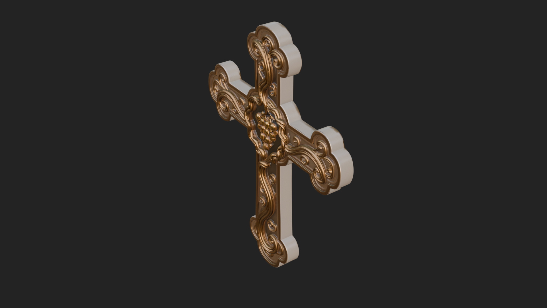 Carved Relief Wall Cross Design 290 3D Print Model 3D Model