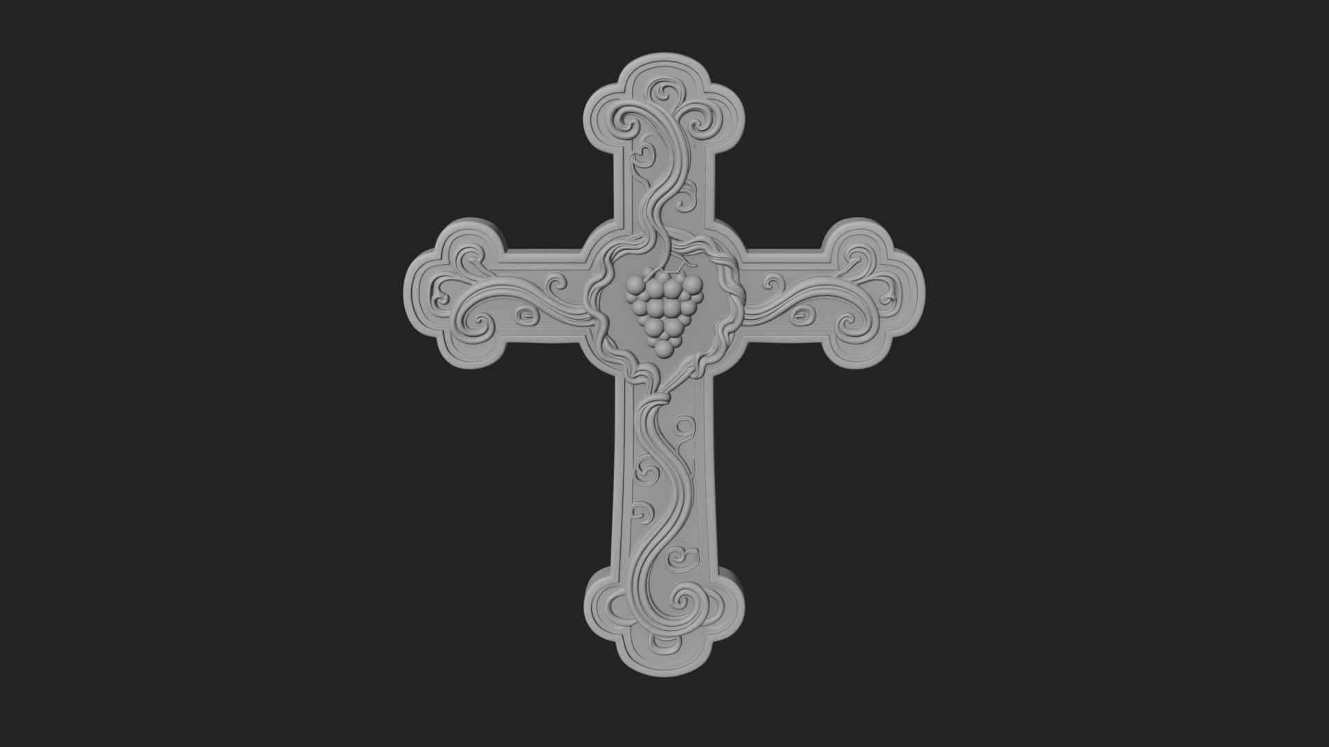 Carved Relief Wall Cross Design 290 3D Print Model 3D Model