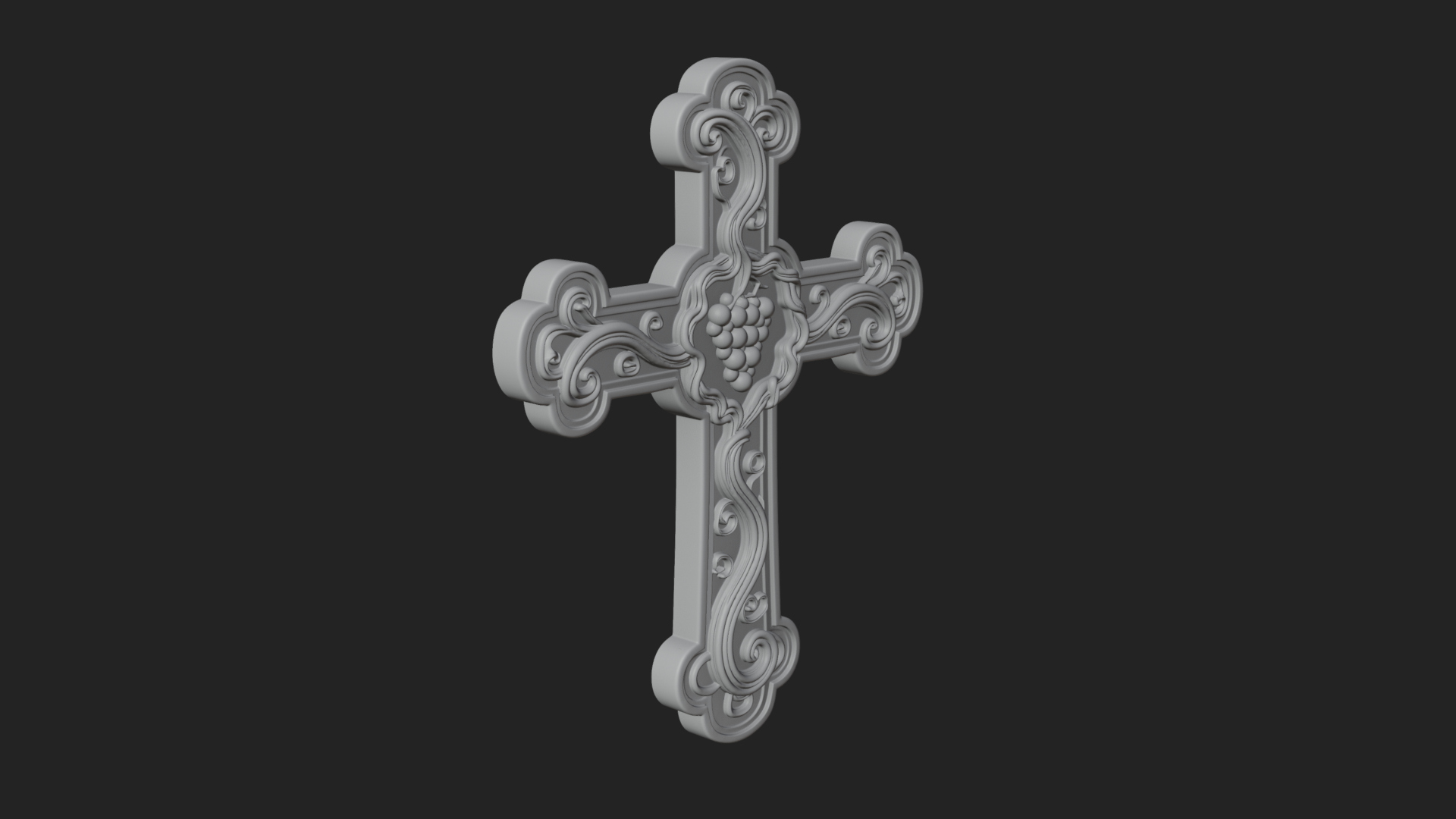 Carved Relief Wall Cross Design 290 3D Print Model 3D Model