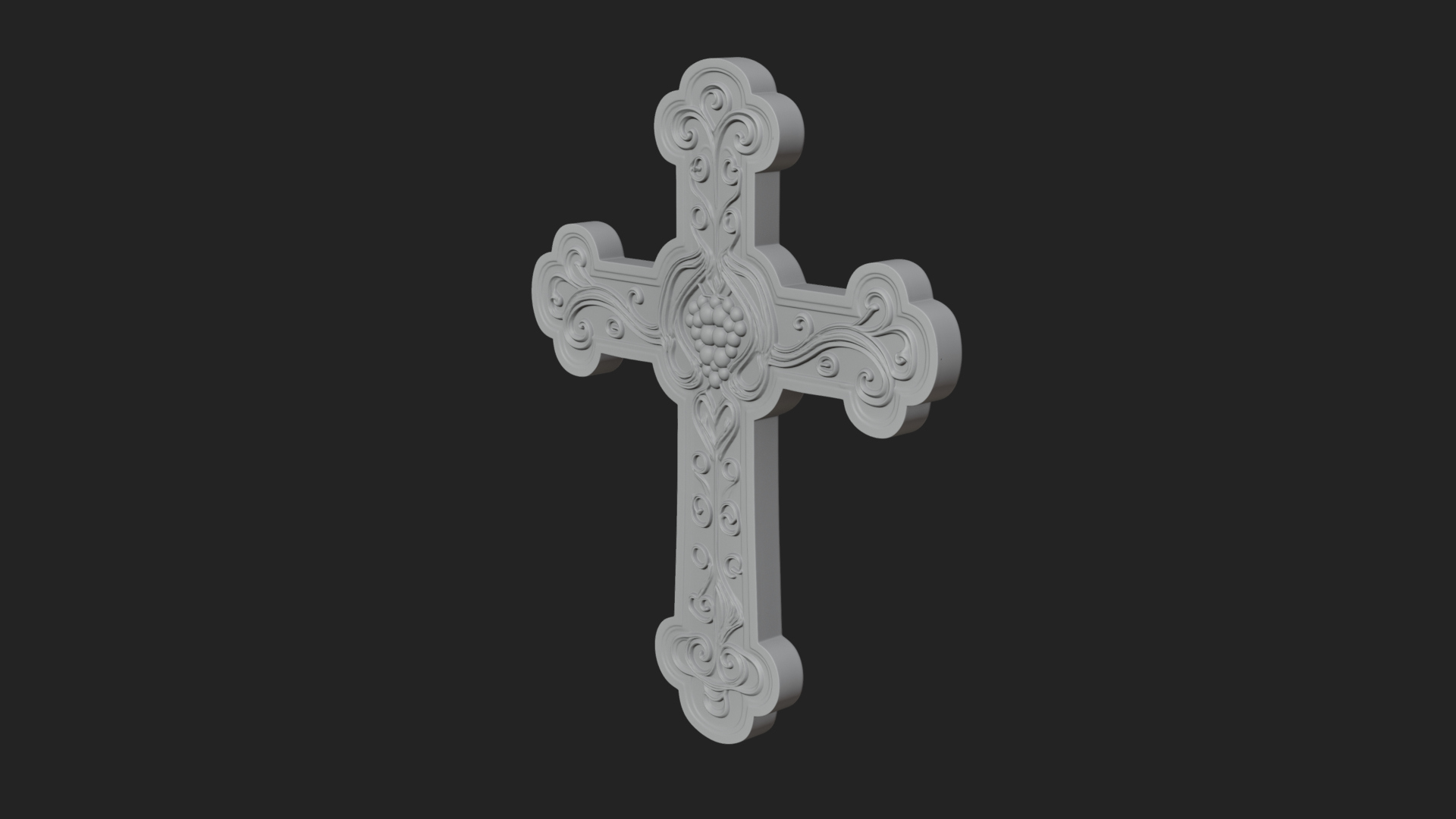 Carved Relief Wall Cross Design 290 3D Print Model 3D Model