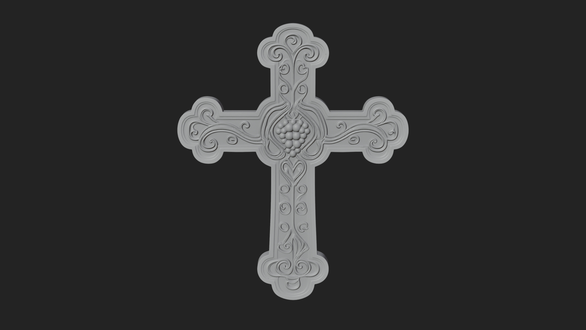 Carved Relief Wall Cross Design 290 3D Print Model 3D Model