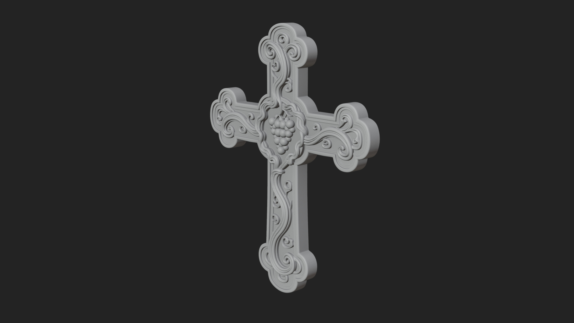 Carved Relief Wall Cross Design 290 3D Print Model 3D Model