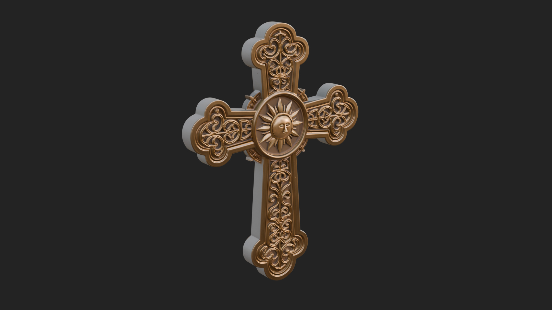 Carved Relief Wall Cross Design 291 3D Print Model 3D Model