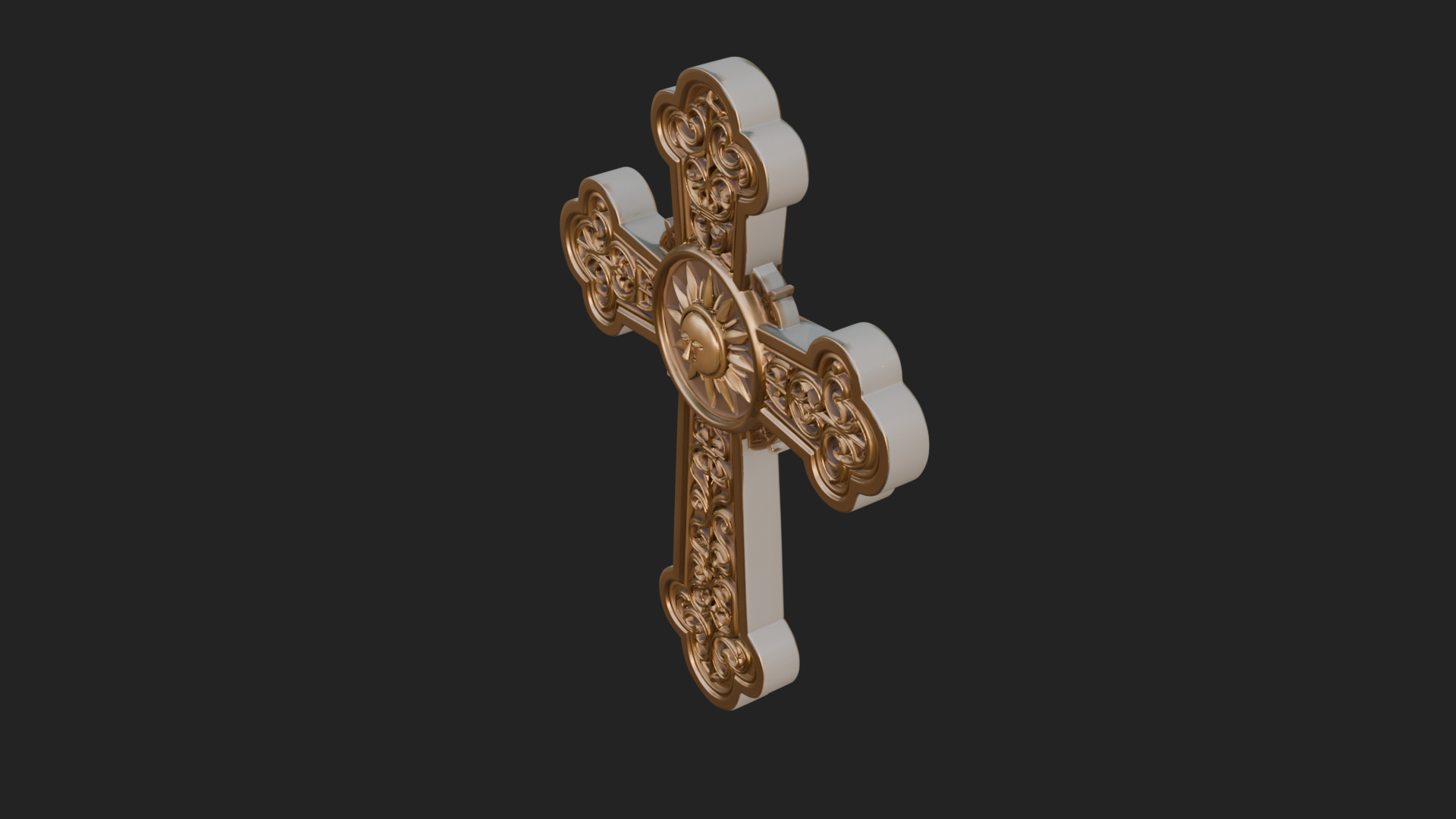 Carved Relief Wall Cross Design 291 3D Print Model 3D Model