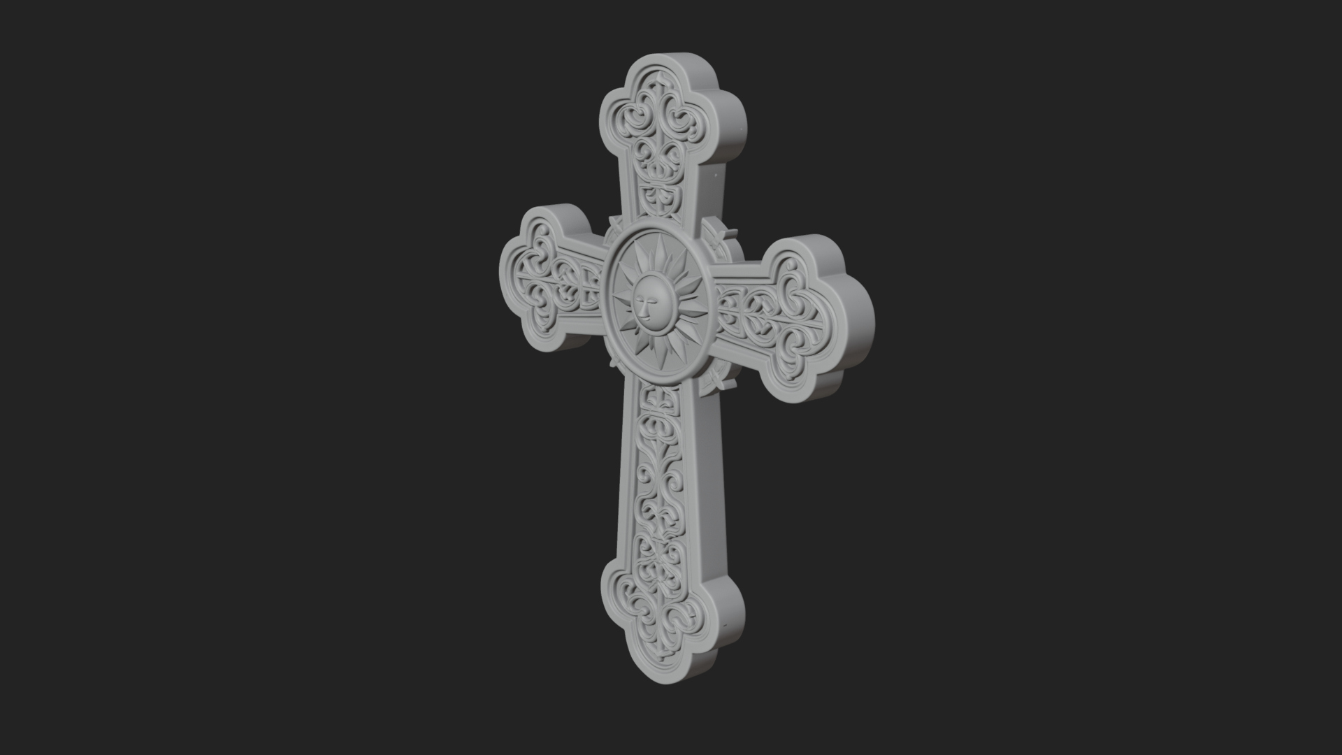 Carved Relief Wall Cross Design 291 3D Print Model 3D Model