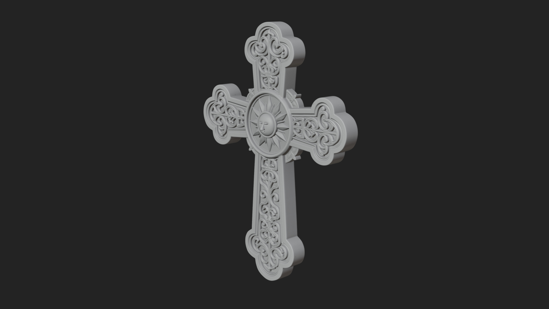 Carved Relief Wall Cross Design 291 3D Print Model 3D Model