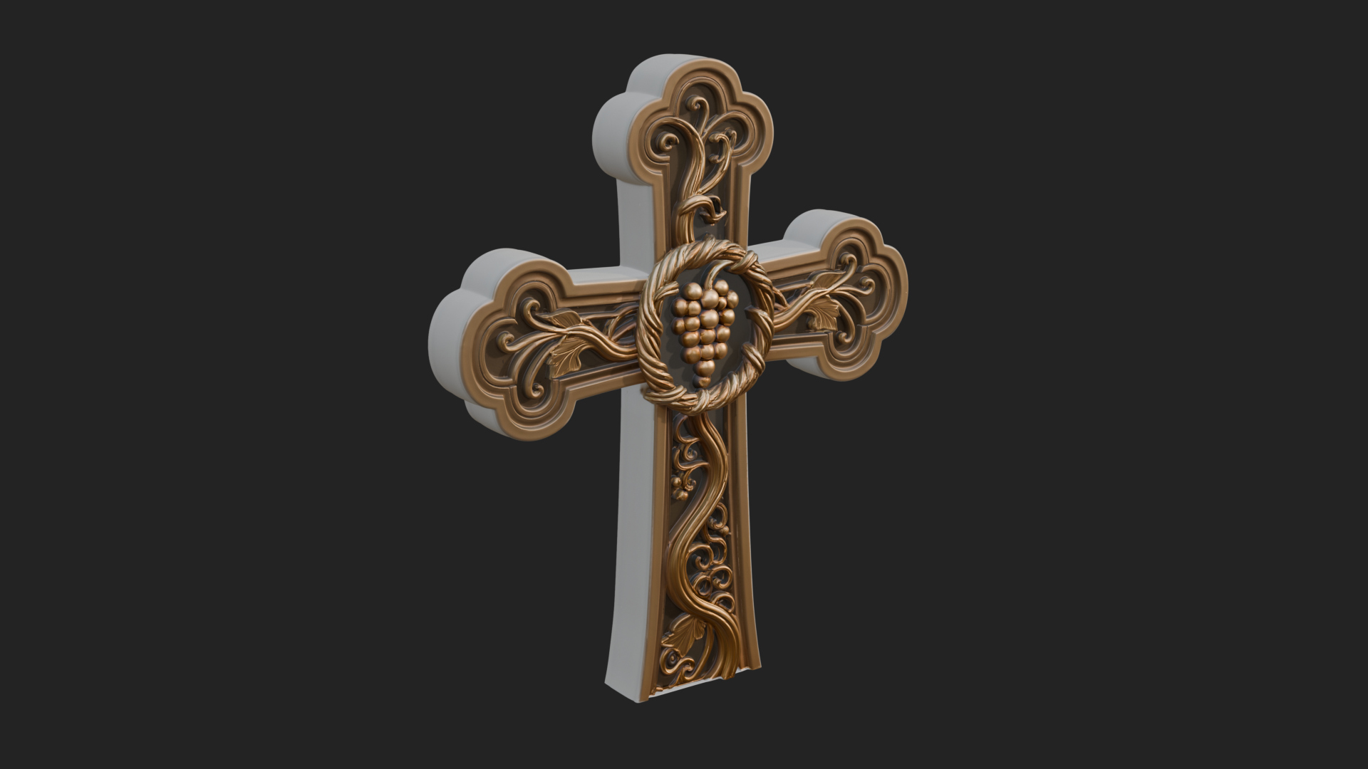 Carved Relief Wall Cross Design 292 3D Print Model 3D Model