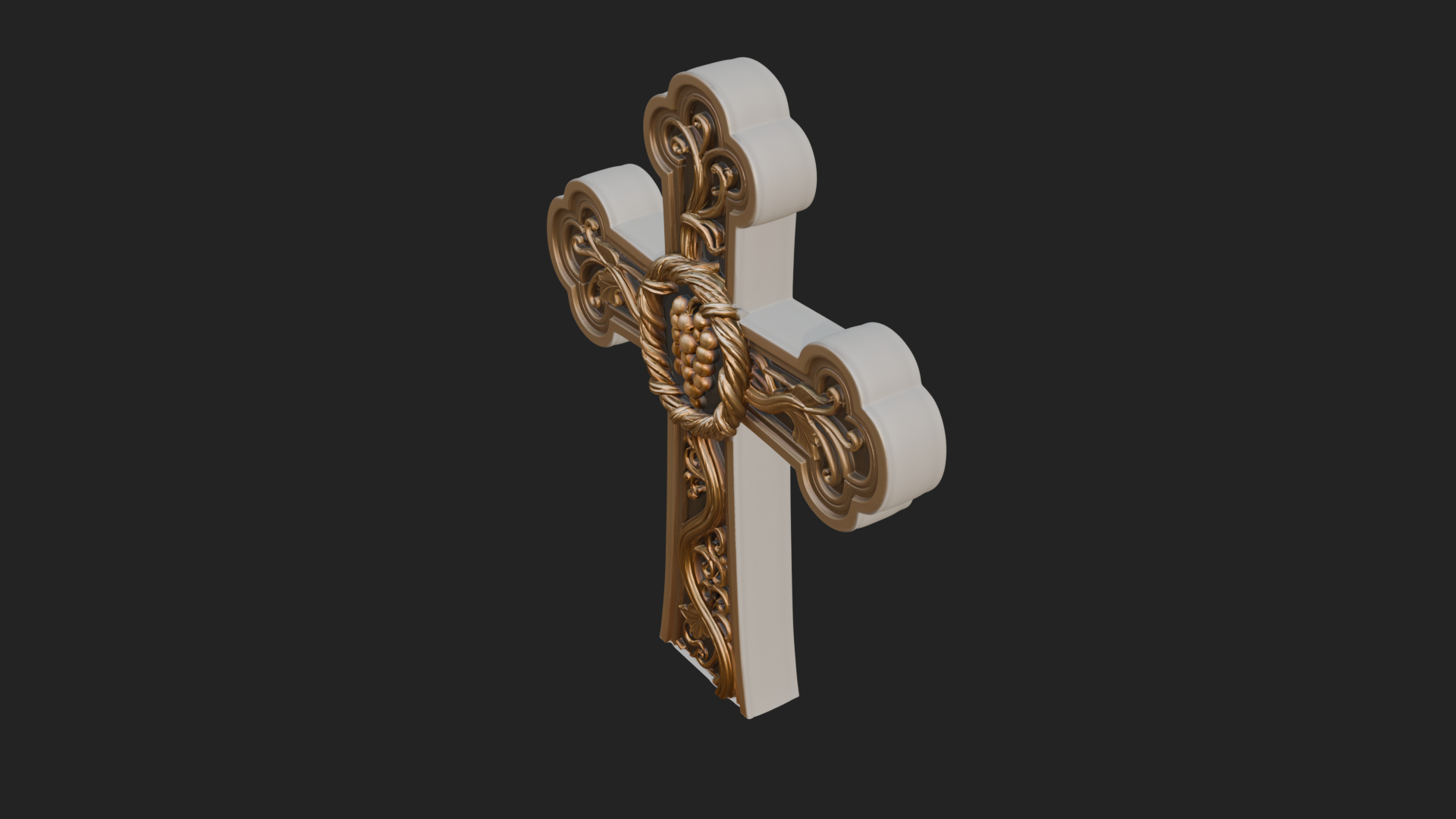 Carved Relief Wall Cross Design 292 3D Print Model 3D Model