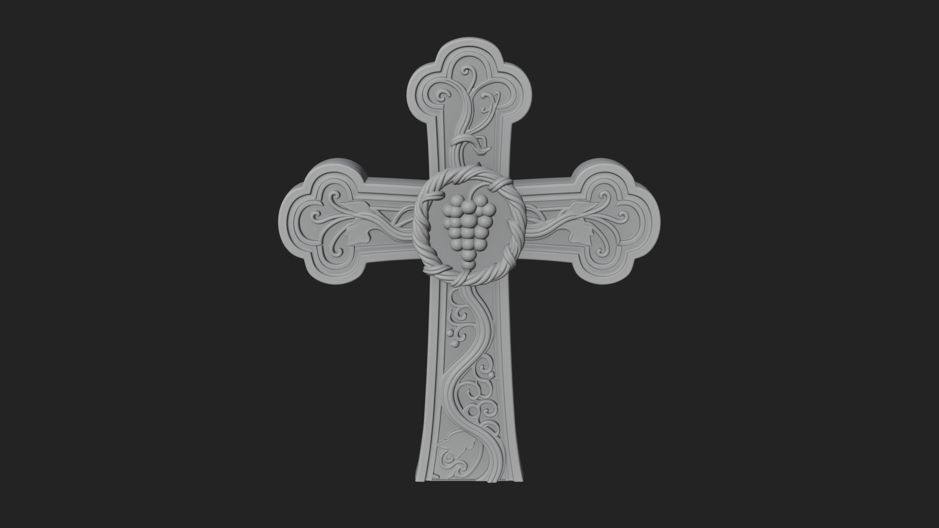 Carved Relief Wall Cross Design 292 3D Print Model 3D Model