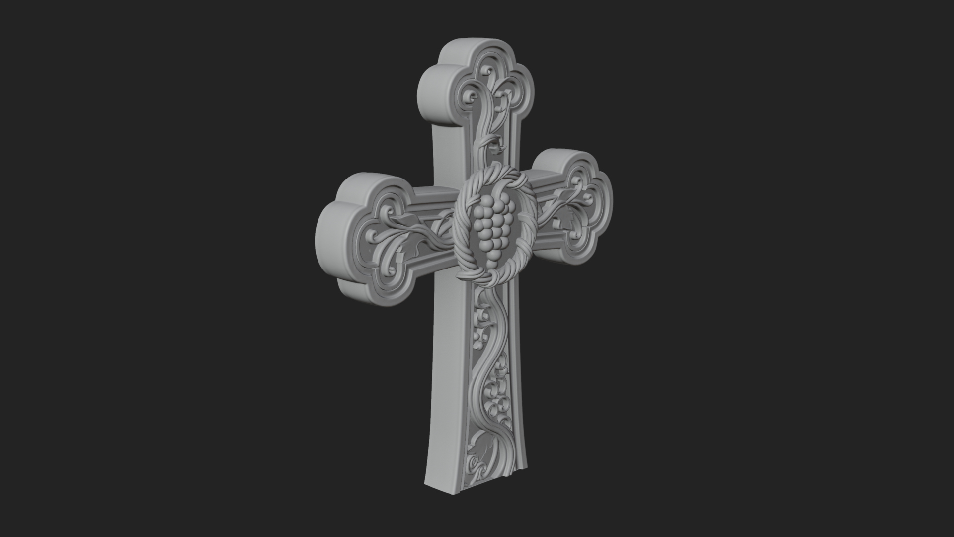 Carved Relief Wall Cross Design 292 3D Print Model 3D Model