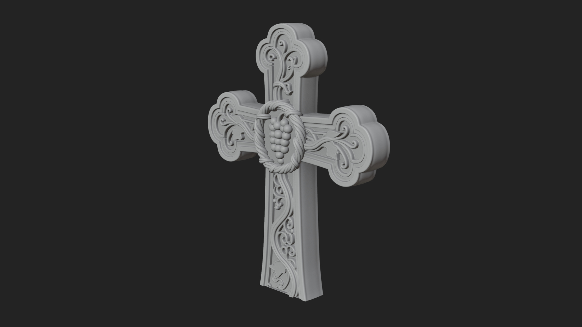 Carved Relief Wall Cross Design 292 3D Print Model 3D Model