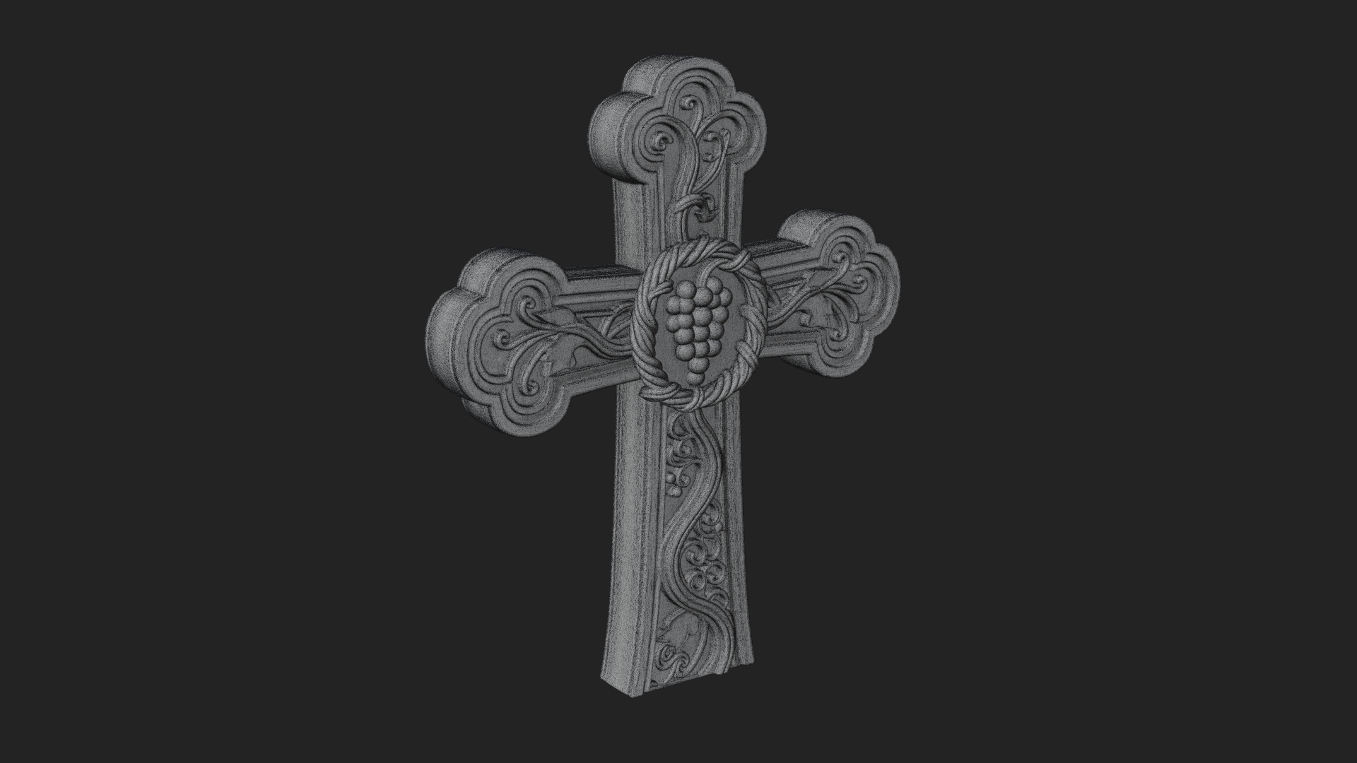 Carved Relief Wall Cross Design 292 3D Print Model 3D Model