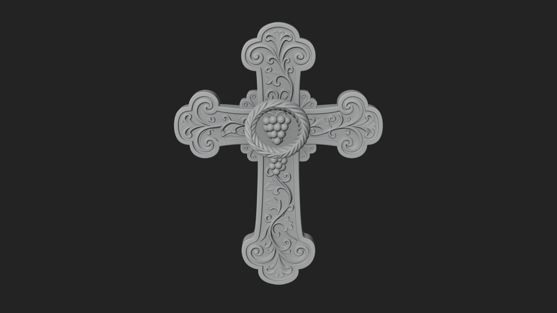 Carved Relief Wall Cross Design 293 3D Print Model 3D Model